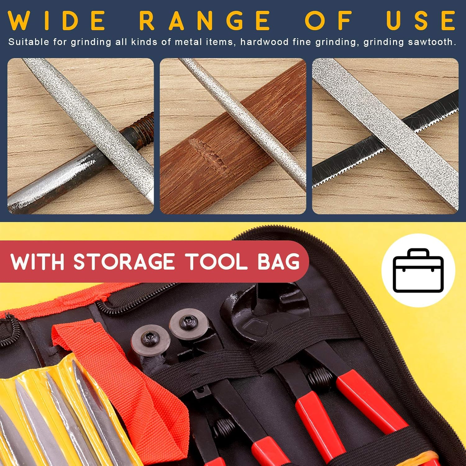 Hilitchi 12Pcs Heavy Duty Stained Glass Tools Mosaic Tools Wheeled Glass Tile Nipper and Cutter Pliers and Diamond Coated Handle Grinding Tool Kit image number 6