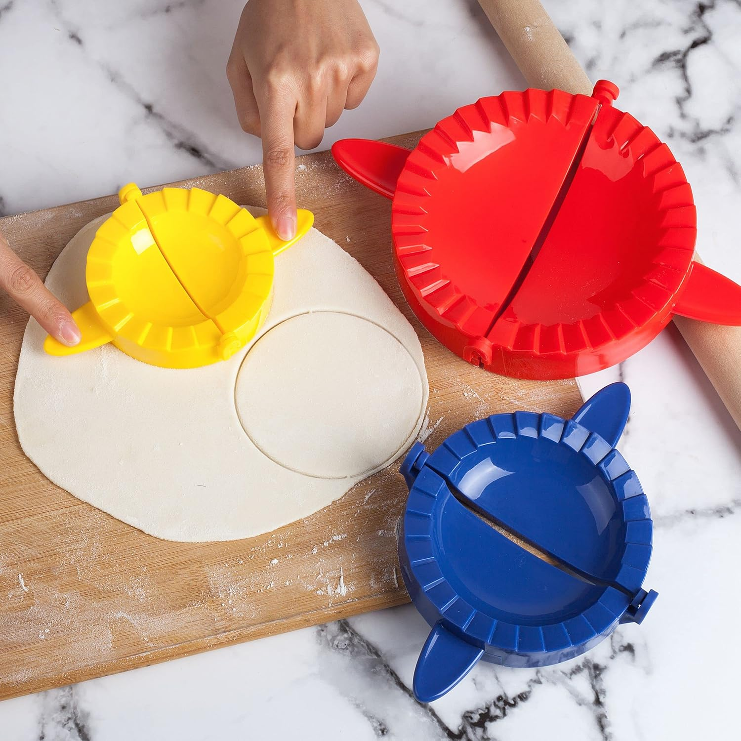 Btat- Dough Press Set, 3 Pack, Empanada Press, Dough Press, Dumpling Press, Hand Pie Press, Mini Pie Press, Hand Pie Maker, Meat Pie Cutter, Pie Press, Pastry Press, Turnover Press image number 5