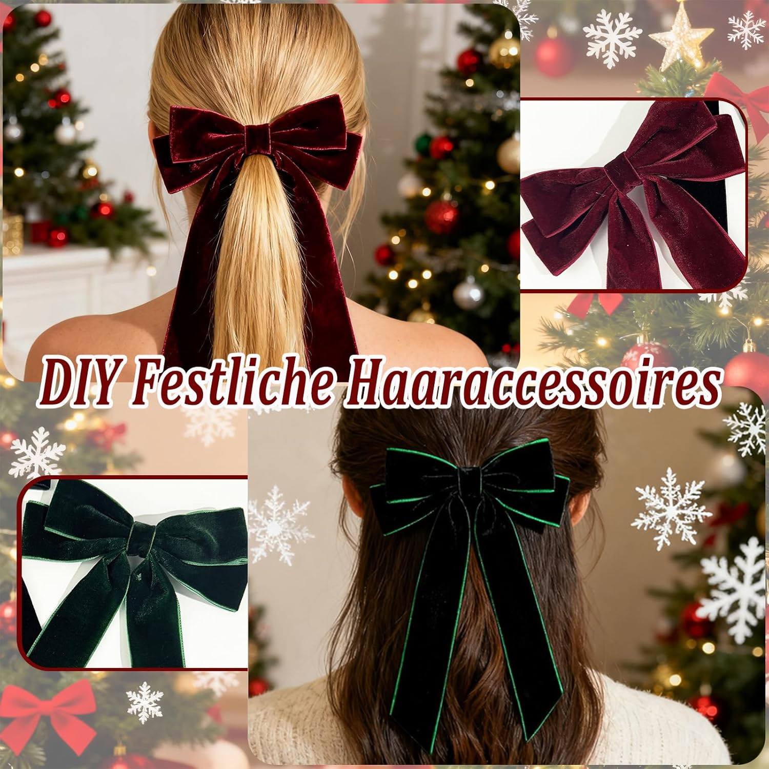 Hudiejiefashi Bow Hair Clip Velvet Hair Bow Clips, French Hair Clips with Large Bow Hair Accessories for Women Beauty image number 2
