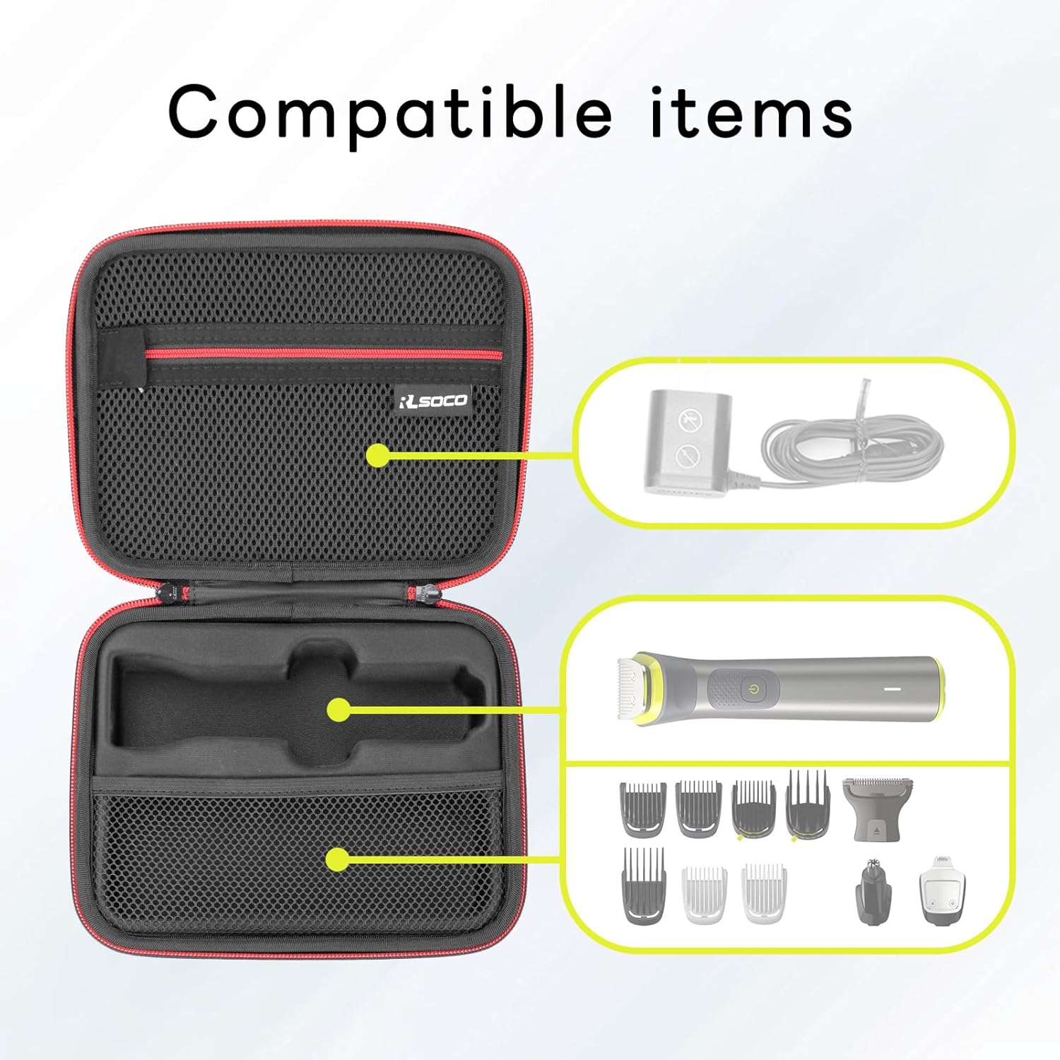 RLSOCO Hard Case for Philips Multigroom Series 7000 Face Body Trimmer - Fits for Philips MG7950/15, Mg7910/49,Mg7770/15,Mg7750/49(Case Only)