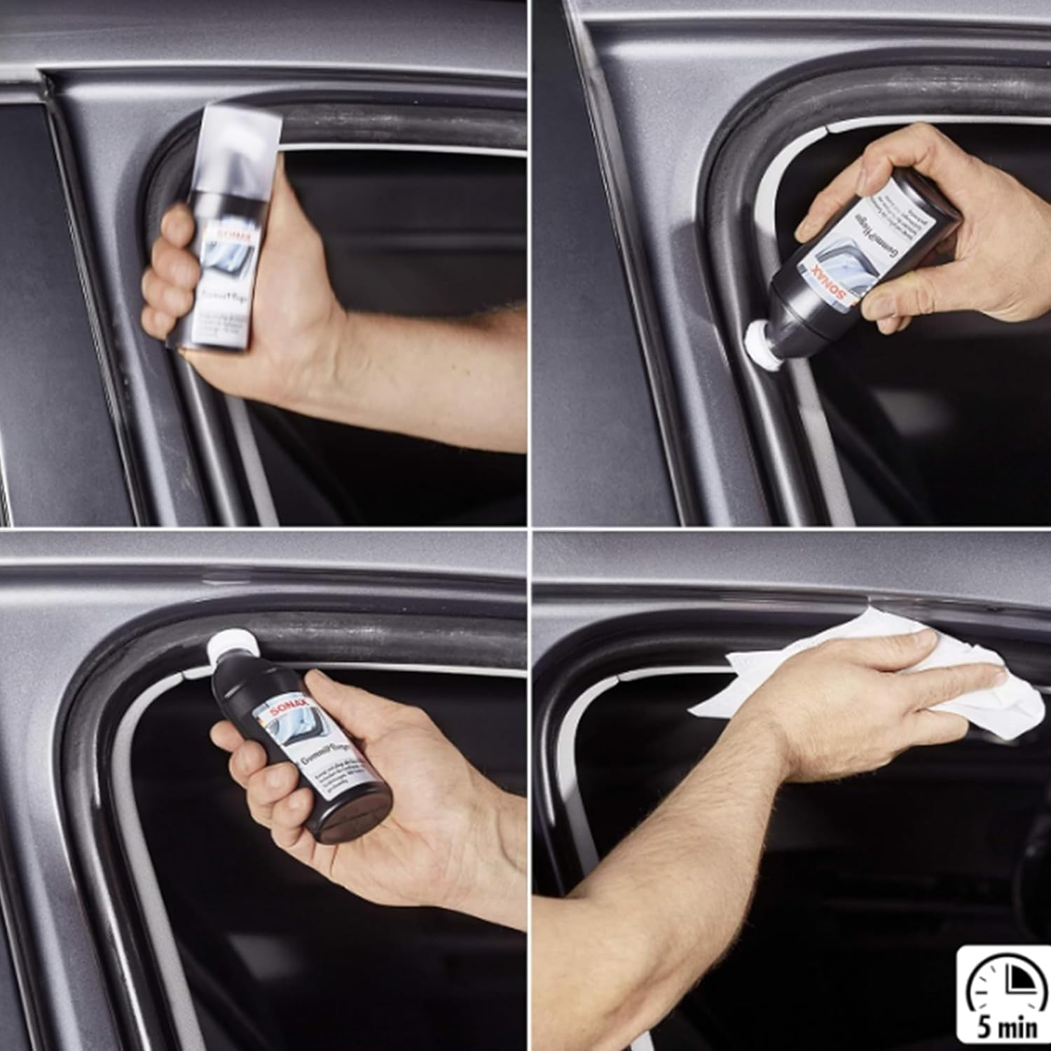 SONAX Rubber Protectant | Gummipfleger | Rubber Trim and Seal Conditioner | Prevents Sticking in Winter | Easy Application | Prolongs Rubber Seals | 340100 image number 4