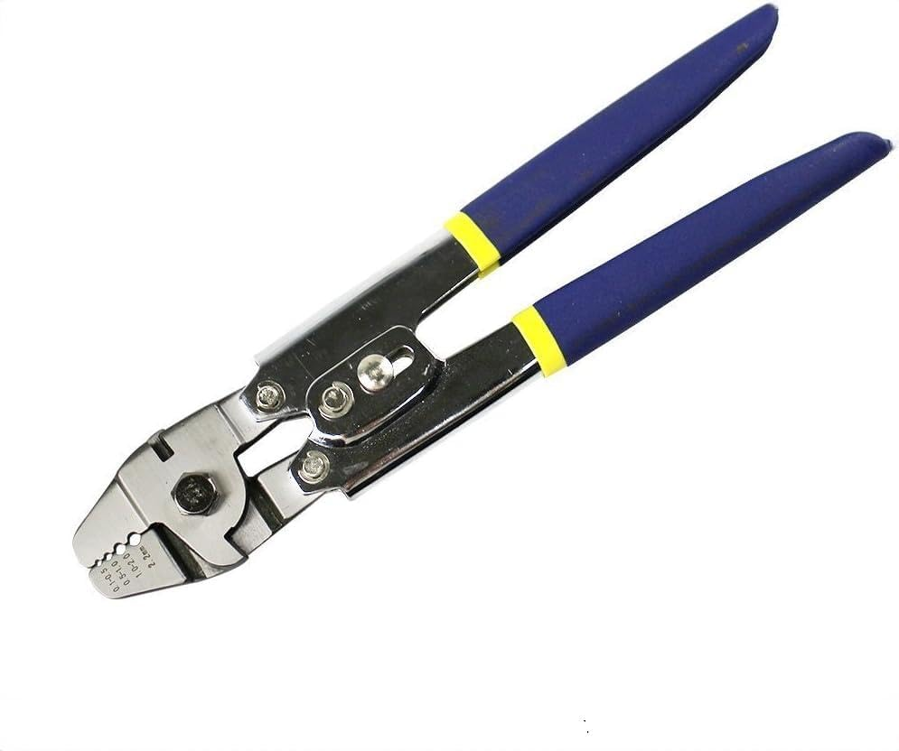 Wire Rope Crimping Tool Kit, Wire Rope Swager Crimper up to 2.2Mm with Aluminum Double Barrel Ferrule Crimping Loop Sleeves, Stainless Steel Thimbles and Cable Cutter for Cable Crimping image number 3