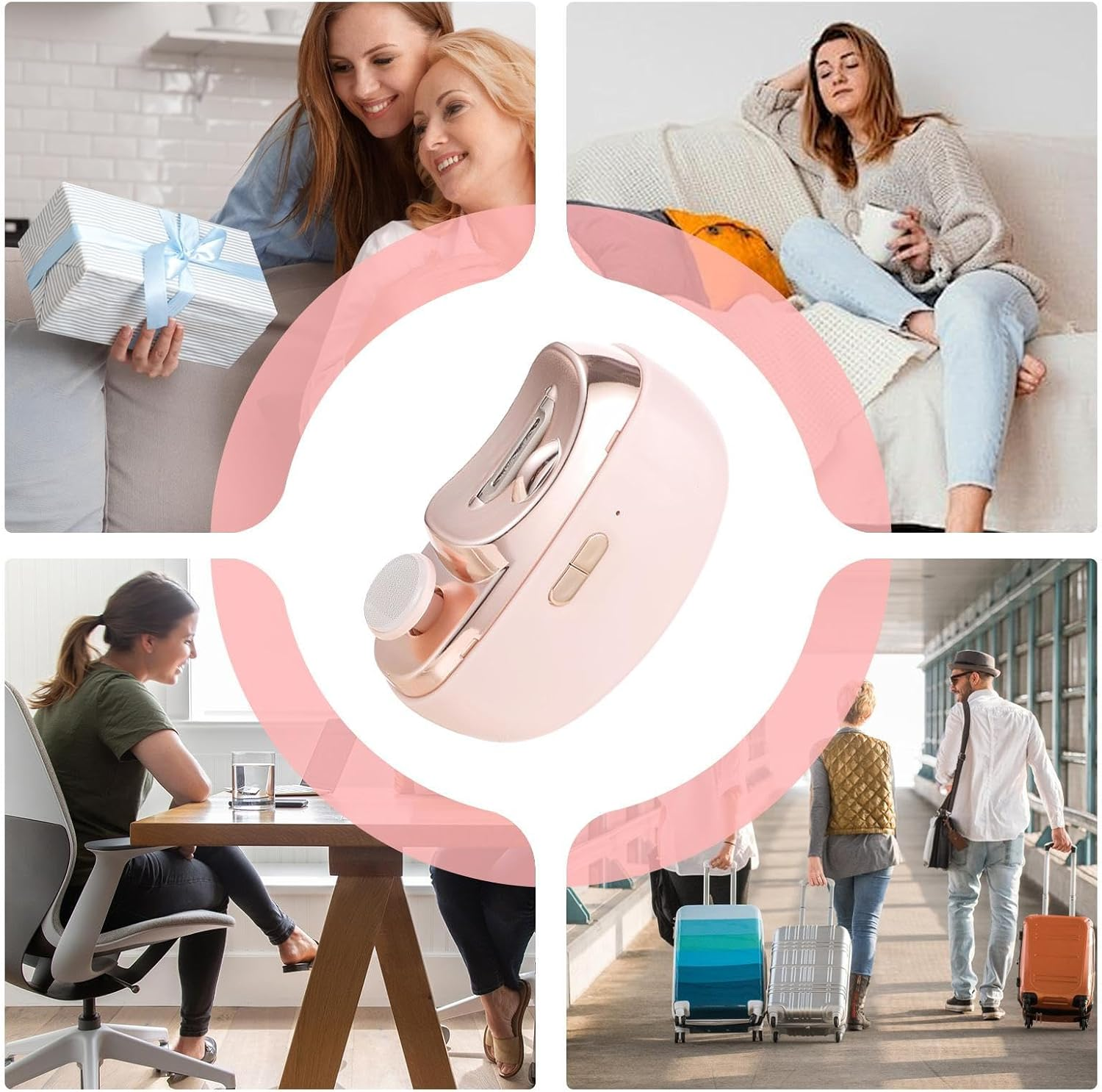 USB Nail Trimmer &ndash; Low Noise Fingernail Device, LED Grooming Clipper | Safe Nail Cutter File, Rechargeable Tool with Gentle Use Application, Adult-Friendly Setup, Home Care Scene - White image number 6