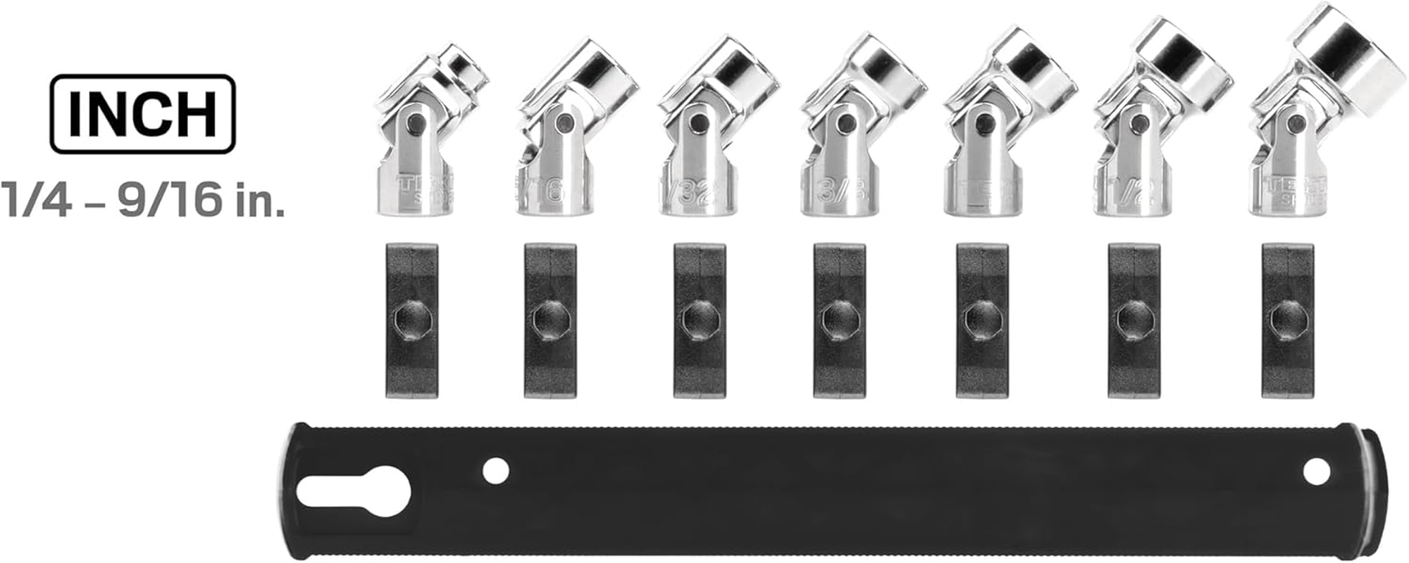 TEKTON 1/4 Inch Drive Universal Joint Socket Set, 7-Piece (1/4-9/16 In.) | SHD90109 image number 4