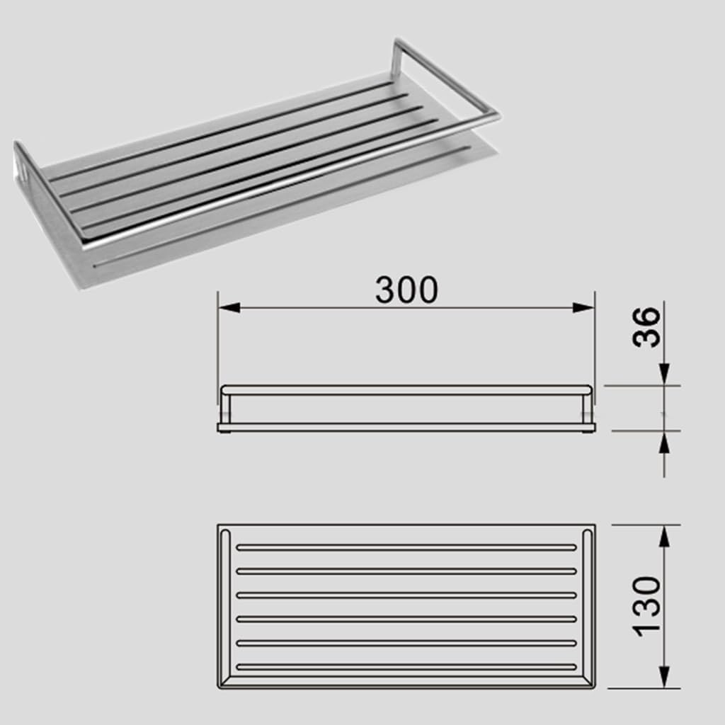 Frafuo Shower Caddy Corner Shelf for Bathroom Storage 300Mm Aluminum Brushed Wall Mount Bathroom Shelf over Toilet Storage Rustproof Kitchen Storage image number 1