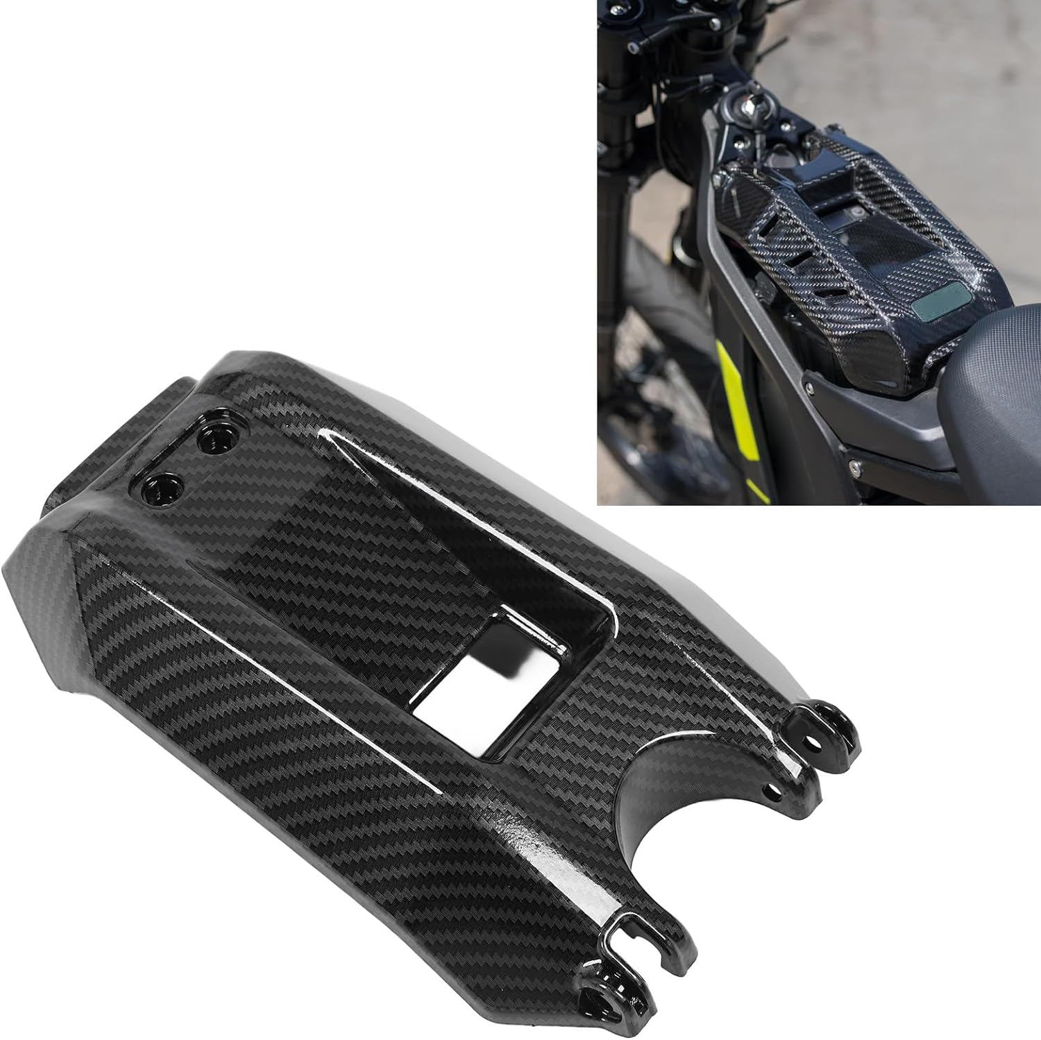 Electric Dirt Bike Battery Cover, Carbon Fiber Pattern Battery Compartment Protector Replacement for SUR‑RON Light Bee X S, Strong Protective Function, Rugged ABS, Stylish Look