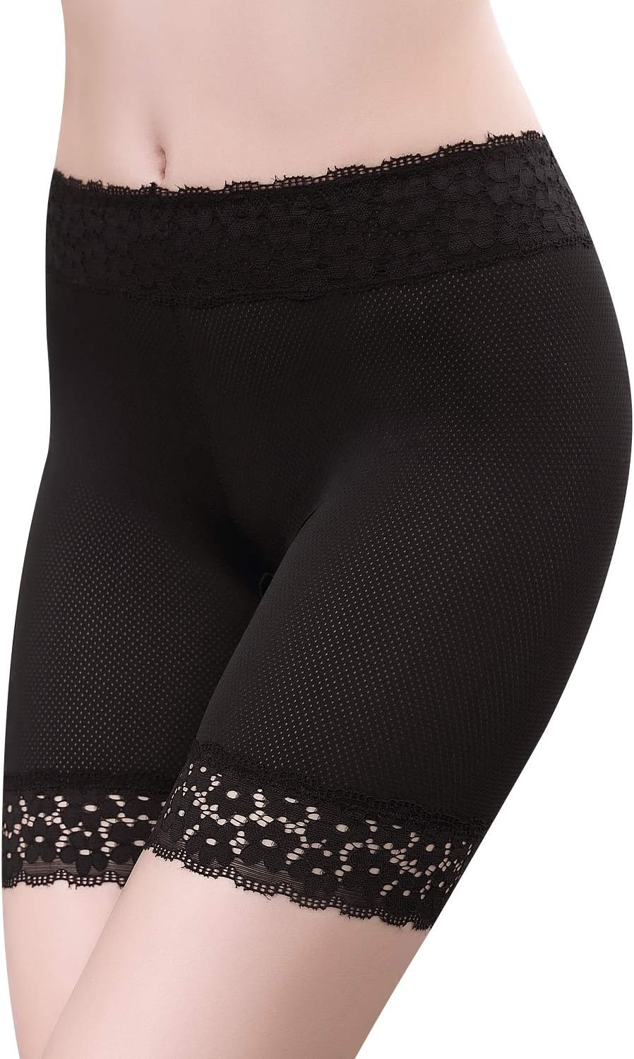 3 Pieces Safety Pants Underwear Lace Shorts under Dresses Yoga Shorts Stretch Legging Undershorts for Women Girls image number 3