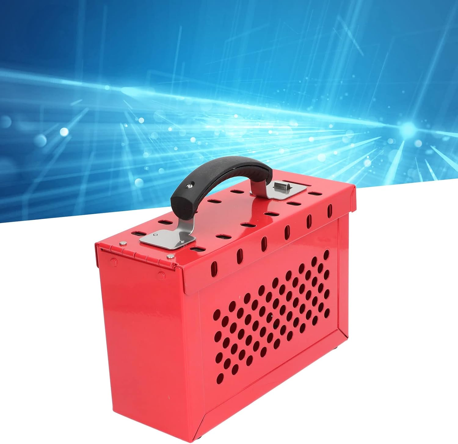 QANYEGN Padlock Group Lockbox, Portable Padlock Station Box, 12 Lock Security Lock Box for Holds 12 Locks(Not Included) image number 2