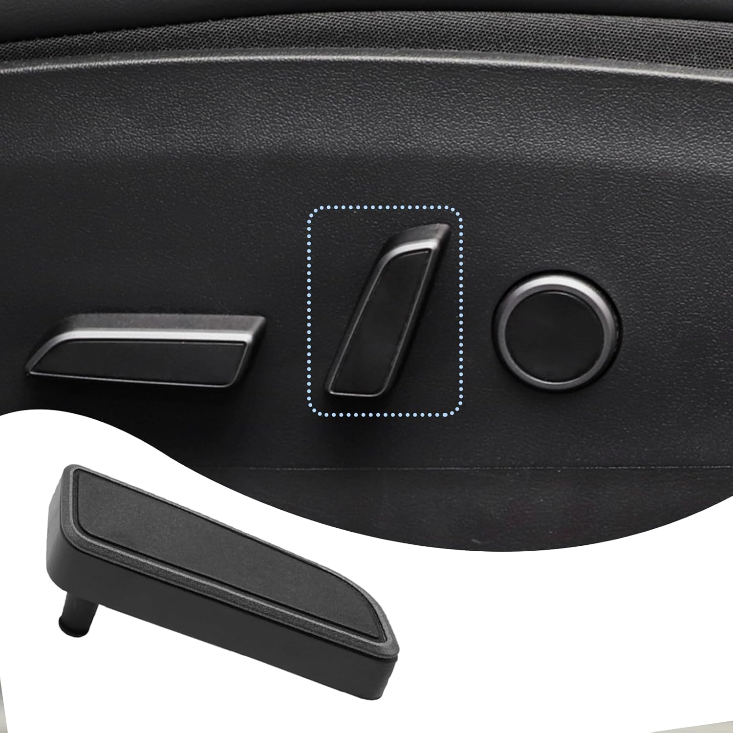 Betherioa Seat Adjustment Button Compatible with Tesla Model 3 Model Y 2021 2022 2023 2024, Driver Side Seat Cushion Forward Adjustment Button Cover Replacement, Replaces Part 1098840-00-D (Black) image number 2