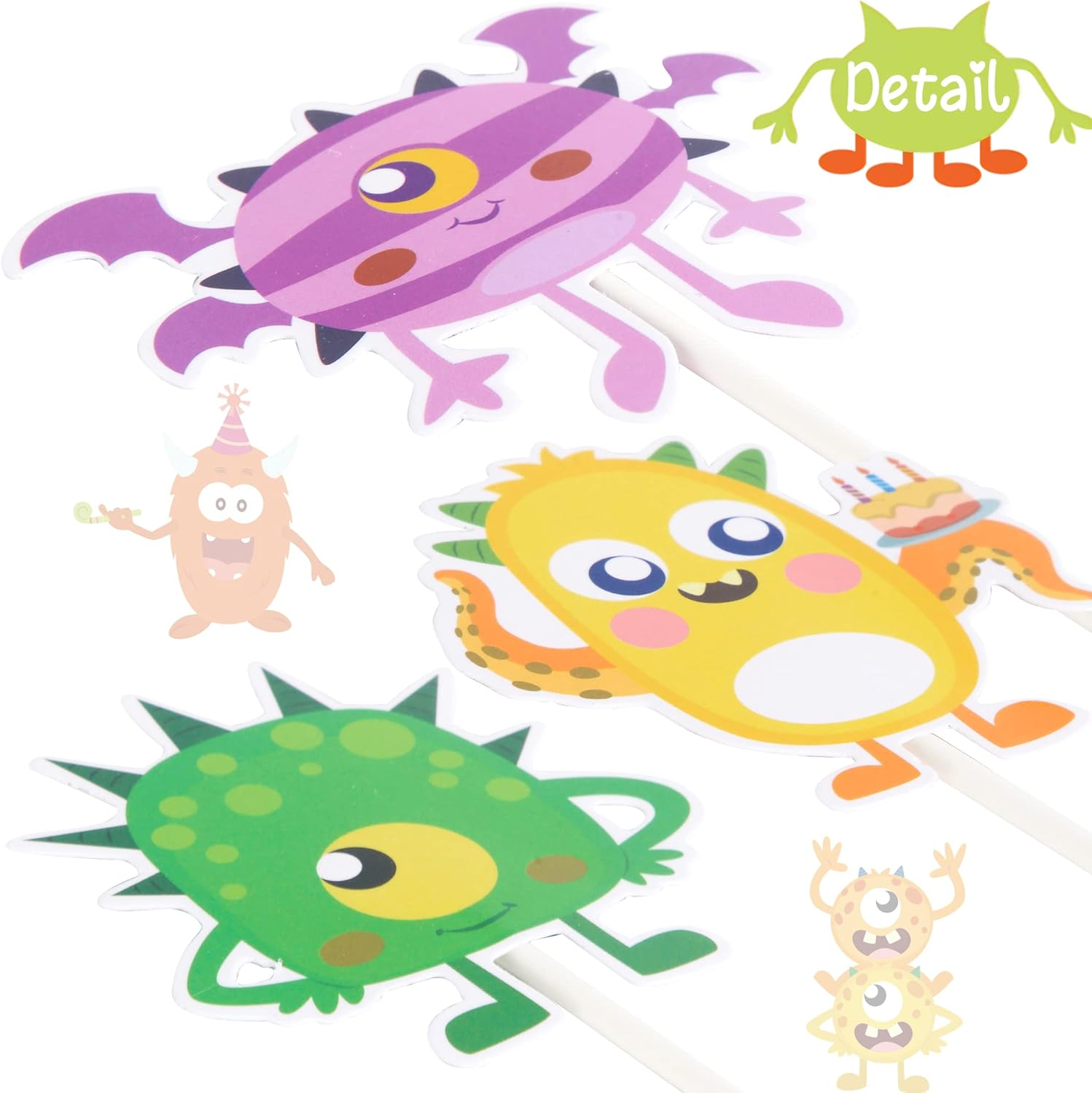 36 Pack Little Monsters Cupcake Decorating Little Monsters Party Decorations Cute Cupcakes Decorating Monsters Themed Birthday Party Supplies&hellip; image number 4