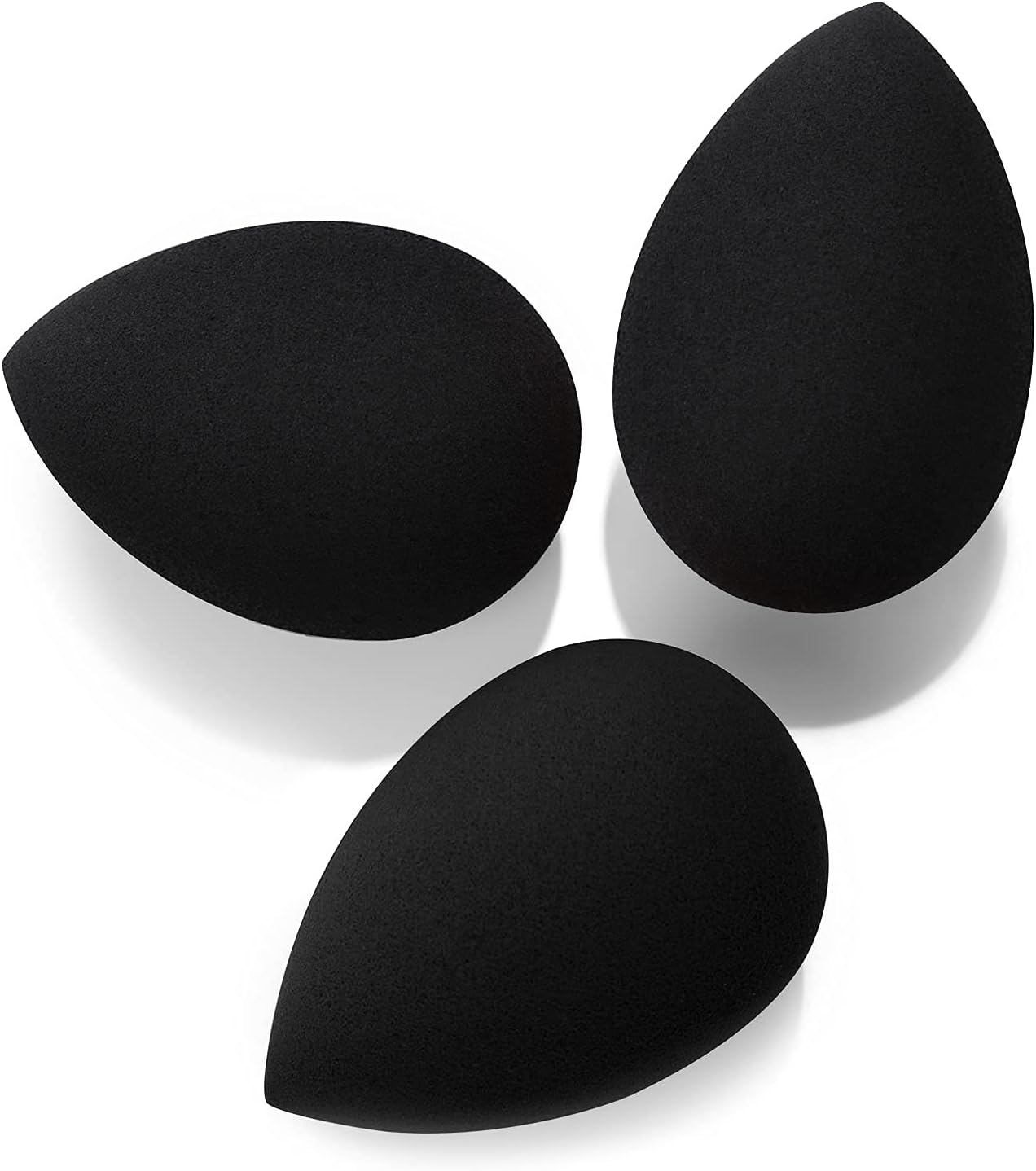 Larbois Makeup Sponges, 3-Pack Blender Beauty Foundation Blending Sponge Set for Dry & Wet Use (Drop Shape, Black) image number 1