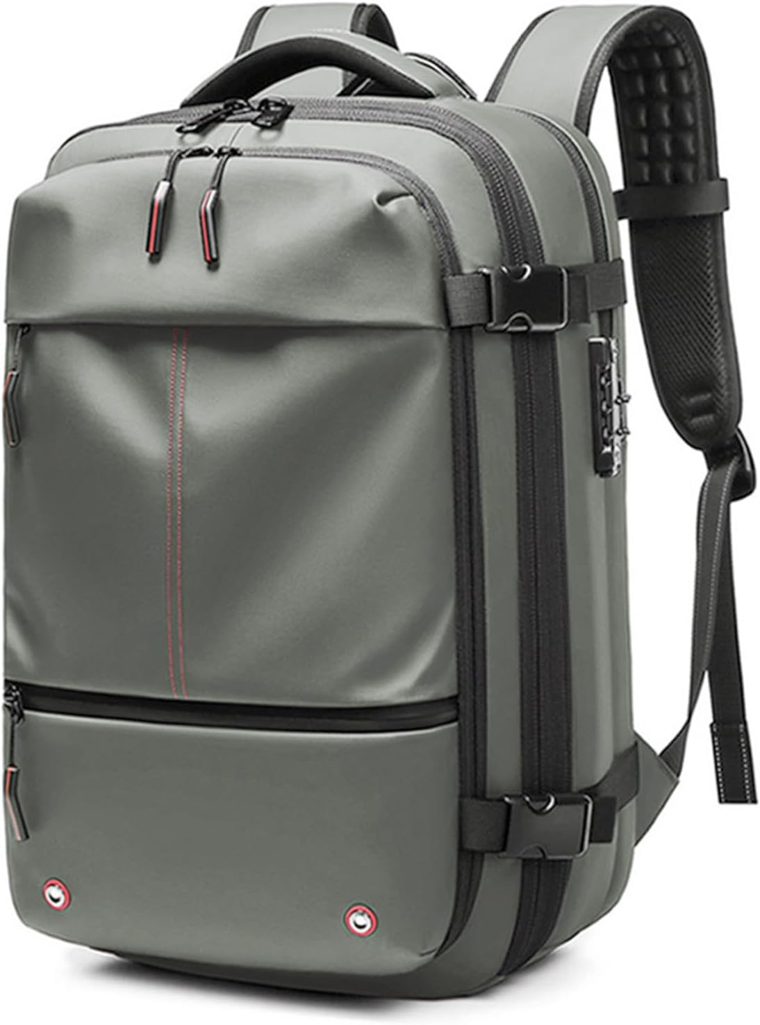 Vacuum Backpack, Large Capacity Water Expandable Travel Backpack, 19 Inch Laptop Bag with Vacuum Pump for Travel Business (Green)