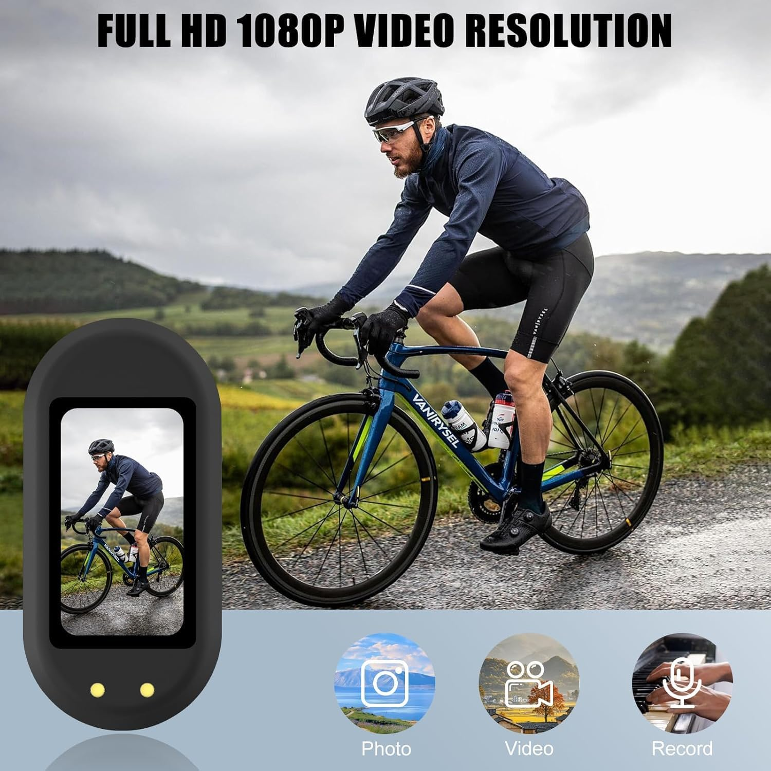 HUAJUN Action Camera, 1080P Thumb Camera with Magnetic Charging Compartment, 64GB Wearable Action Body Camera Helmet Cam for POV Recording, Outdoor Portable Riding,Vlogging, Pet Recorder image number 5