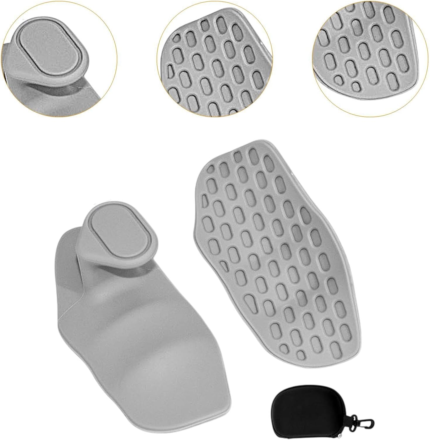 2Pair Gym Grips for Weight Lifting Workout Gloves for Men Women Pull up Grips Gym Grips Fingerless for Exercise Gymnastics Training (Grey)