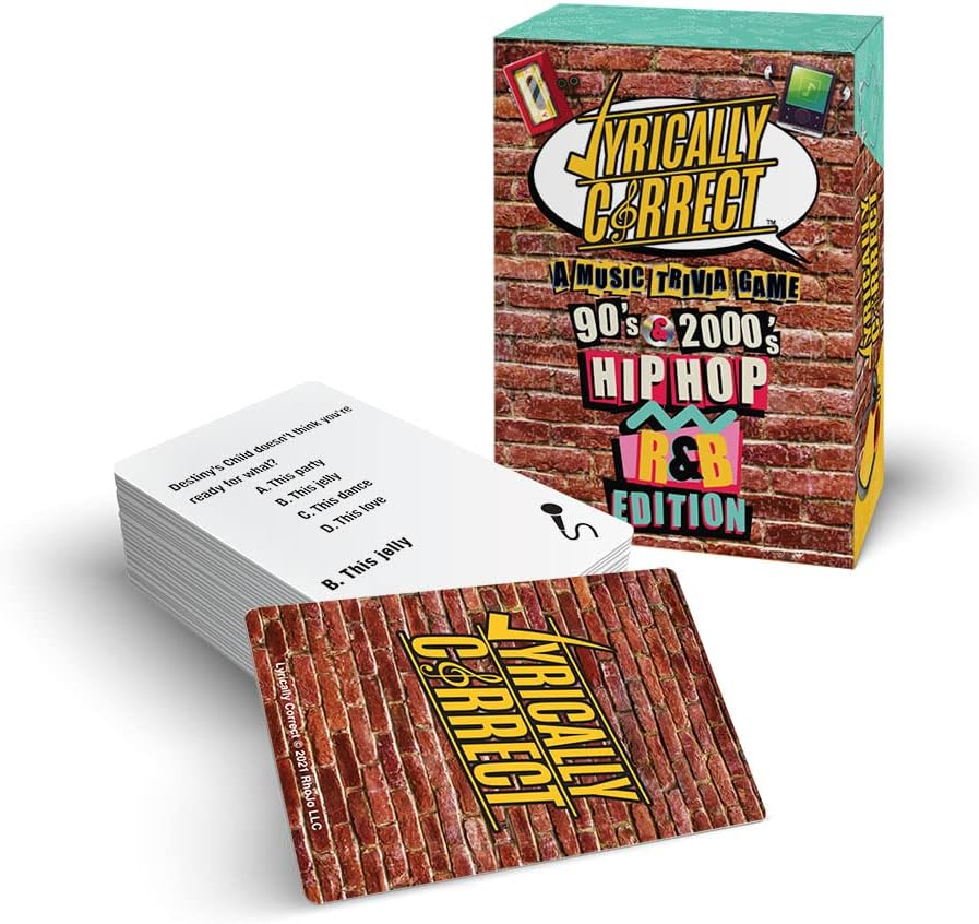 90'S and 2000'S Hip Hop and R & B Music Trivia Card Game |Multi-Generational Family Gatherings, Adult Game Night and Fun Trivia image number 1