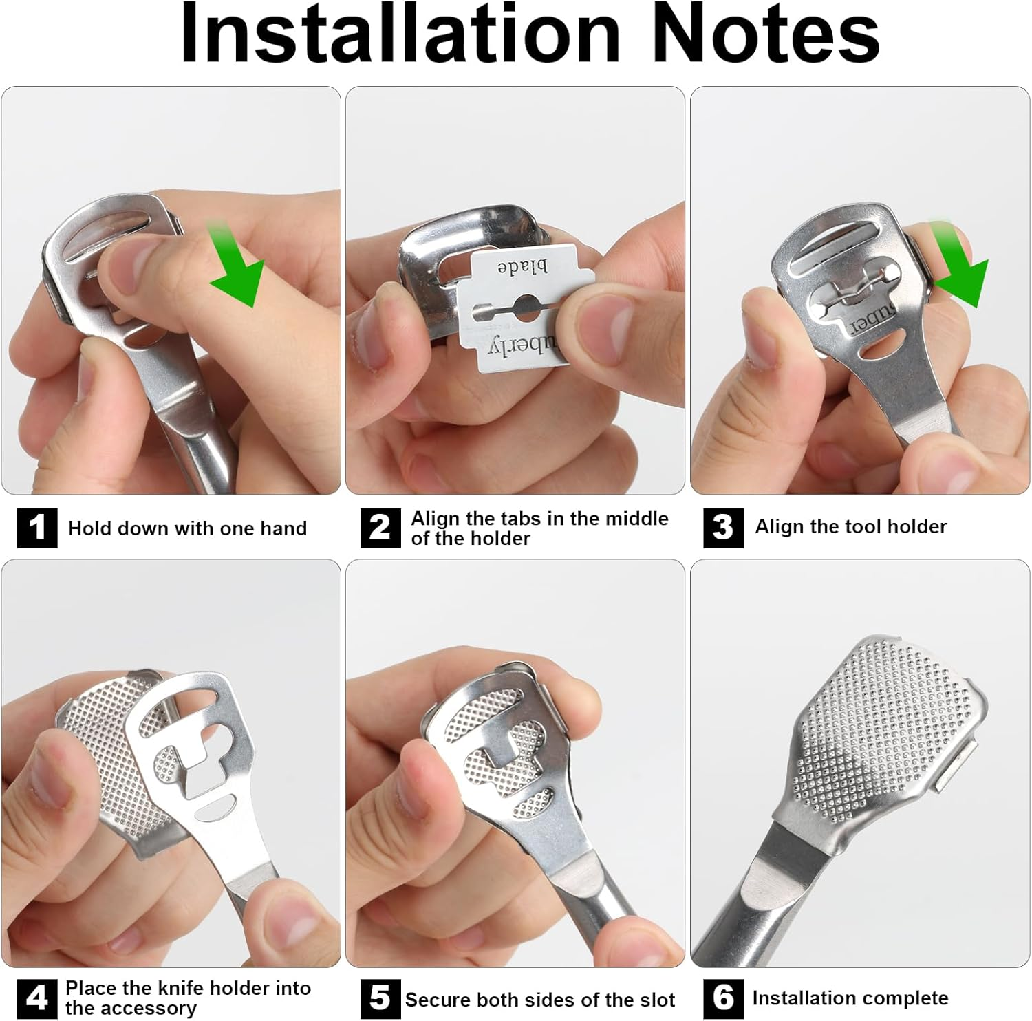 Callus Remover, Foot Scraper, Stainless Steel Callus Planer with 10 Replacement Blades Silver and 3 Foot File Scraper, Callus Removal, Foot Callus Rasp, Pedicure Set, Foot Care for Wet and Dry Feet image number 3