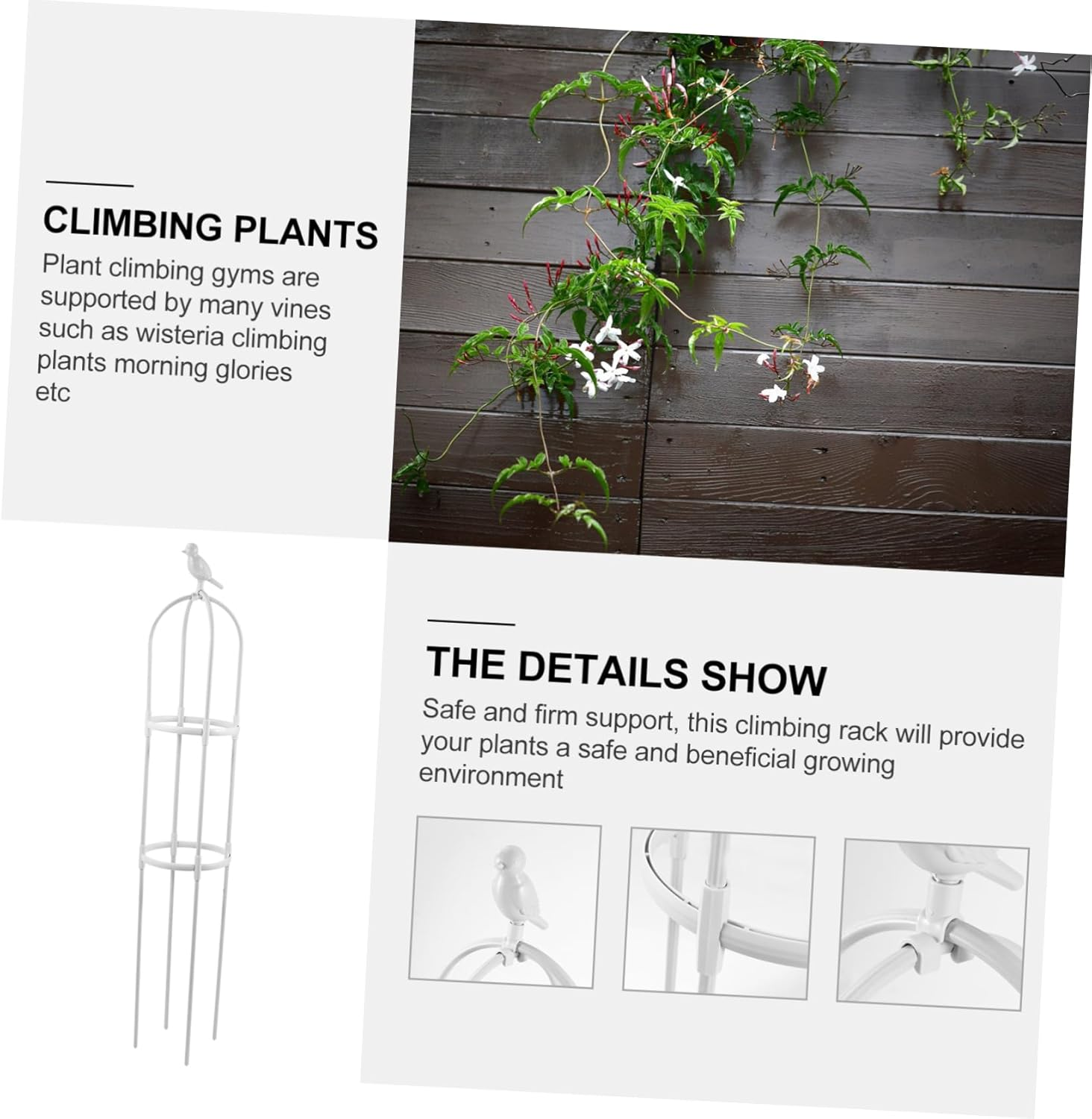 Milisten Plant Climbing Pergola for Garden Shelves Indoor Plant Trellis Gardening Vine Support Rack Weather-Resistant