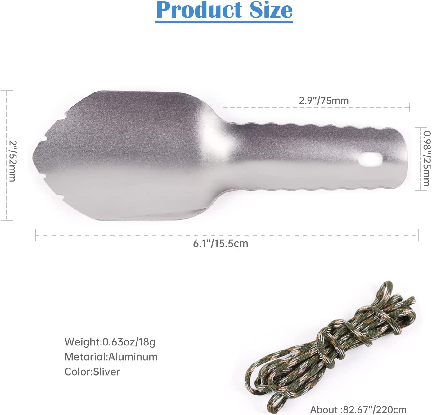 Backpacking Shovel Ultralight Camping Shovel Hiking Trowel Garden Trowel Small Potty Shovel Spades Two Trowel image number 6