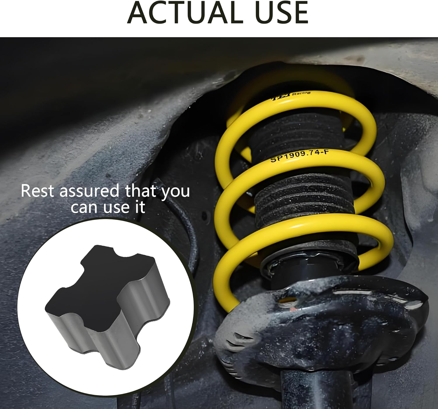 4PCS Rubber Coil Spring Spacers,Heavy Duty Front Coil Spring Booster Kit for 1" to 1.5" Coil Spring Lift,Universal Rubber Lift Blocks Car Accessories for Most Cars Trucks Suvs image number 1