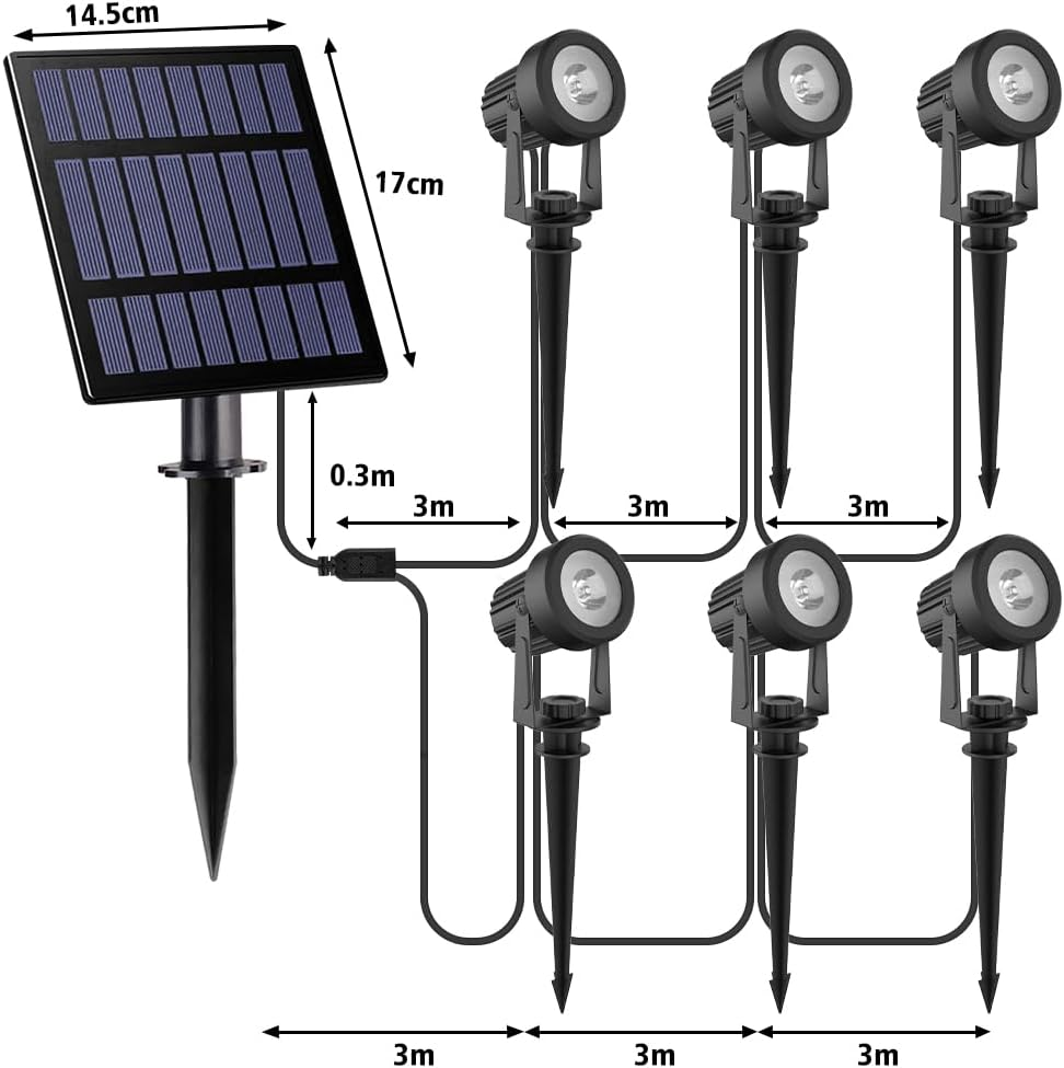T-Sun RGB Solar Spotlights,Garden Solar Spot Lights Outdoor,6-In-1,Ip65 Waterproof,Multi-Colors,6 Color Changing & Fixed Color,For Yard Driveway Pool Area Wall Tree Pathway Lawn Decoration - 6-In-1 Rgb image number 2