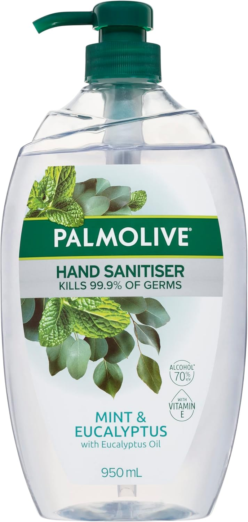Palmolive Instant Antibacterial Hand Sanitiser, 950Ml, Mint and Eucalyptus with Eucalyptus Oil, Kills Germs, No Rinse