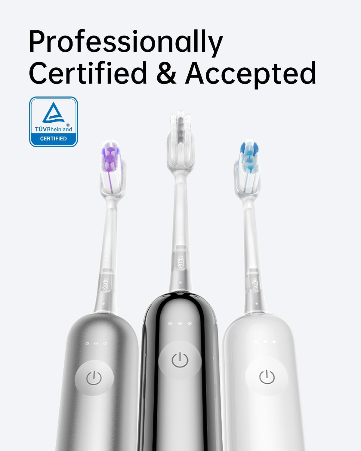 Laifen Electric Toothbrush Heads 6 Packs, Compatible with Laifen Wave Electric Toothbrush (Ultra-Whitening, Transparent) image number 3