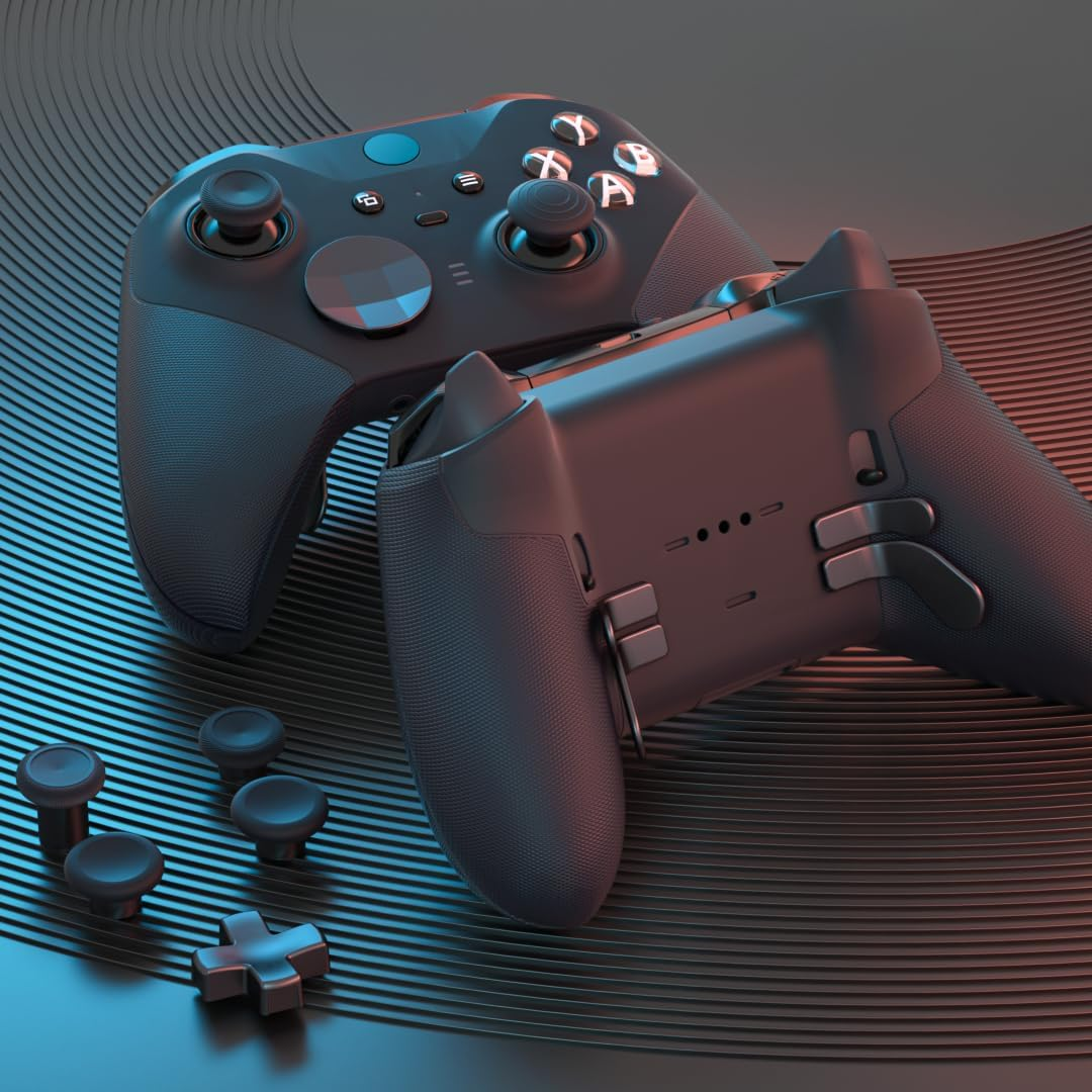 Extremerate 13 in 1 Component Pack Kit for Xbox Elite Series 2 Controller, 6 Metal Thumbsticks & Adjustment Tool, 2 D-Pads, 4 Paddles for Xbox Elite Series 2 Core Controller - Metallic Black - Black image number 6