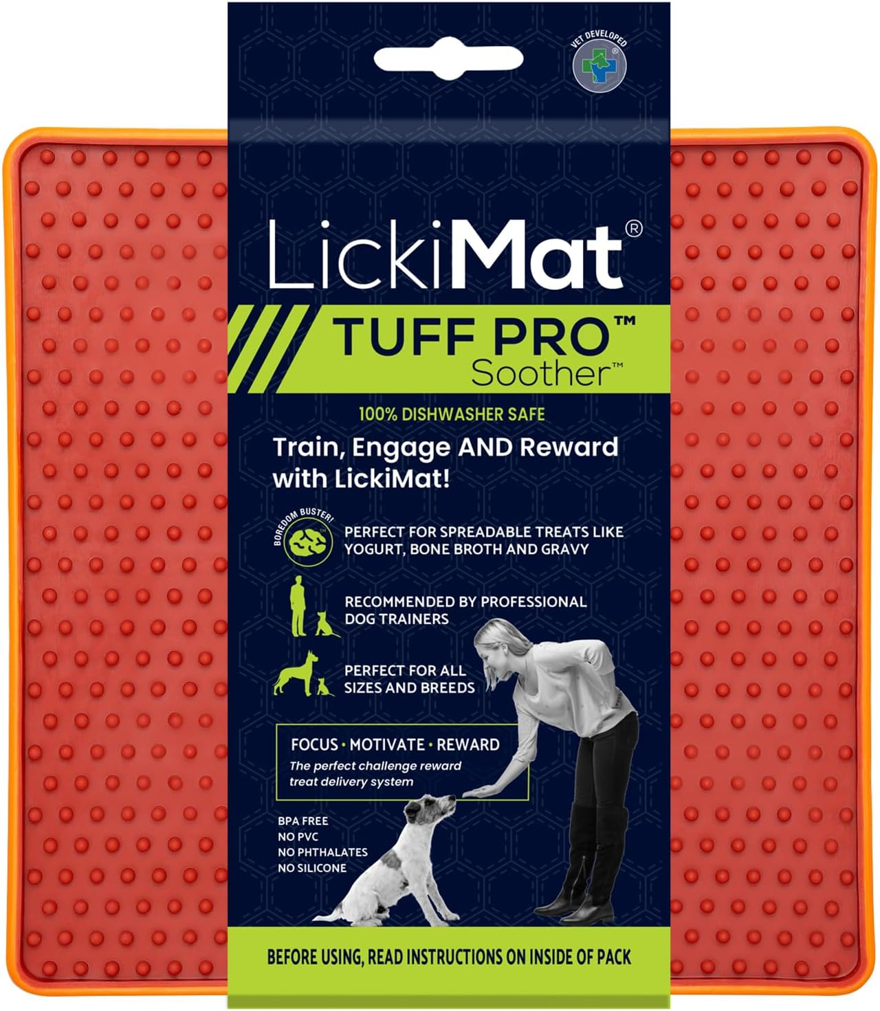 Lickimat PRO Tuff Soother for Dogs, Heavy Duty Lick Mat, Calmer, Anxiety Reliever and Alternative to Puzzle Toys and Slow Feeder Bowls. Perfect for Peanut Butter, Yoghurt, Healthy Treats, Turquoise.
