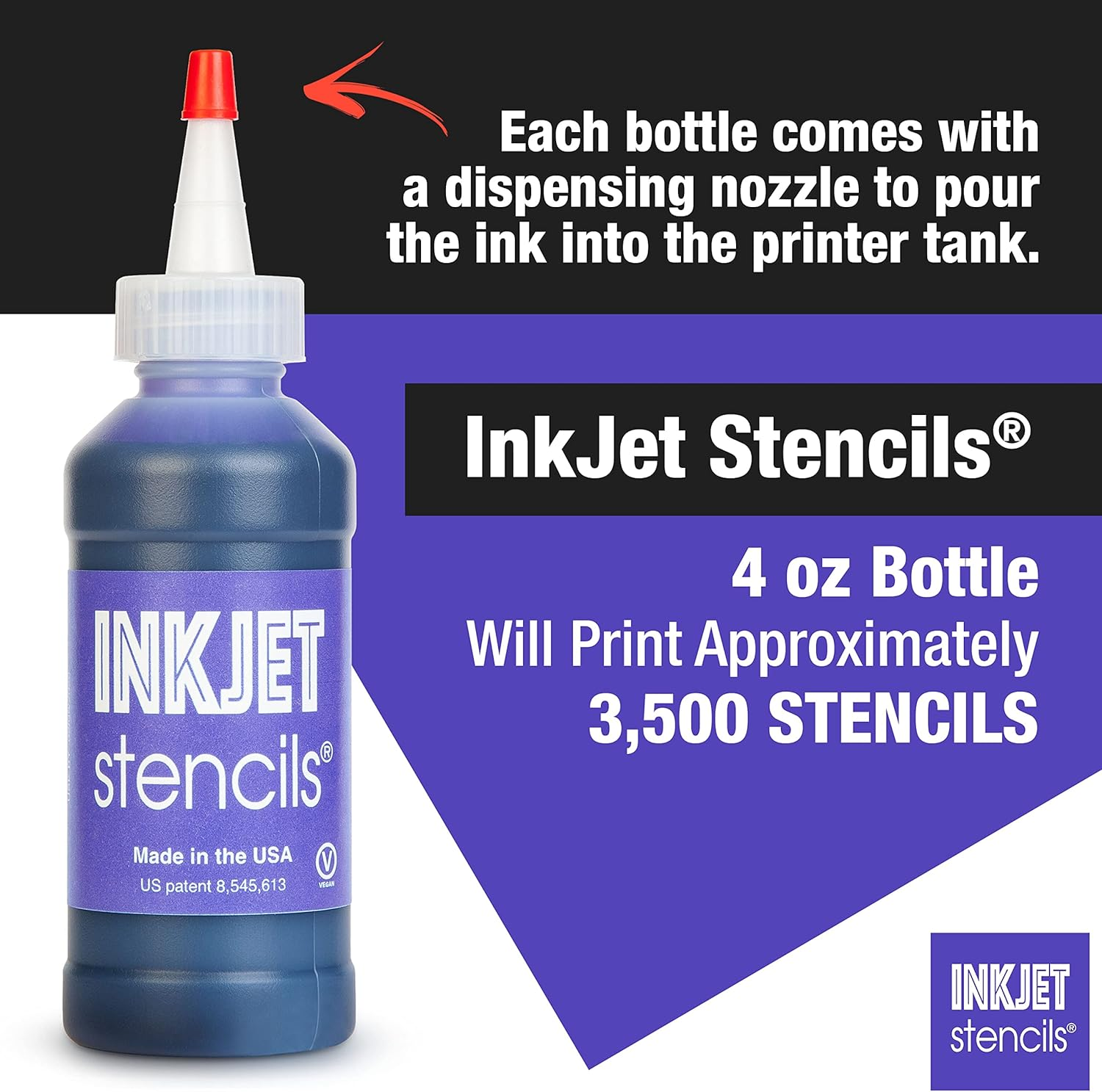 Ink Jet Refill Stencil Ink Compatible for Stencils Printer Ink (Violet, 4-Oz Bottle) image number 6