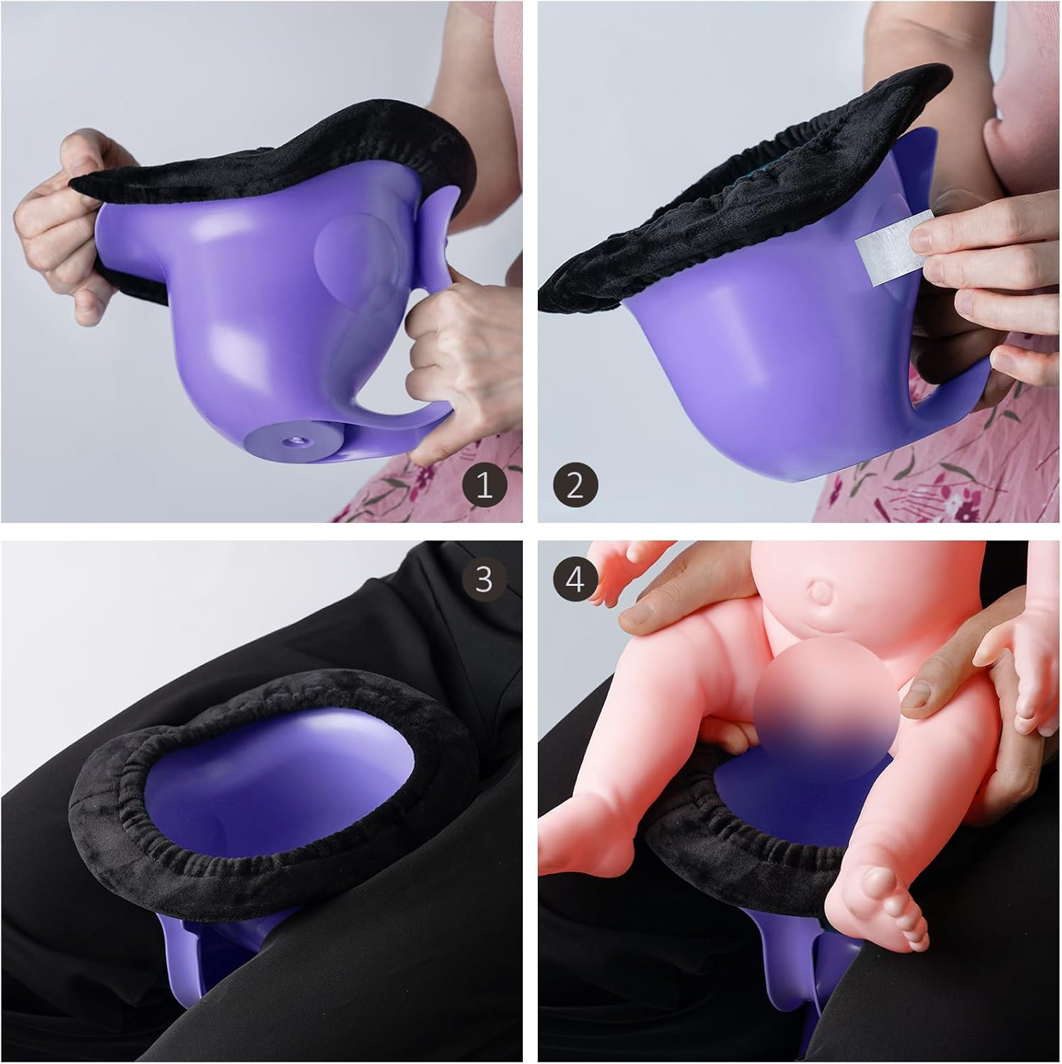 Newborn Baby Potty- the Diaper-Free Solution for Indoor & Outdoor Elimination Communication; Cute Fish Design (Orange) - Blue image number 7