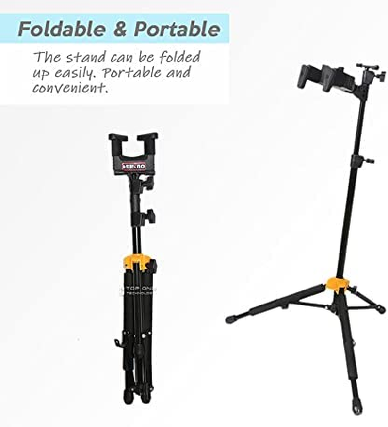 Violin Stand with Bow Holder, Sturdy Gravity Lock, Violin/Viola Foldable Portable Holder Hanger Tripod Display Sponge Protection image number 4
