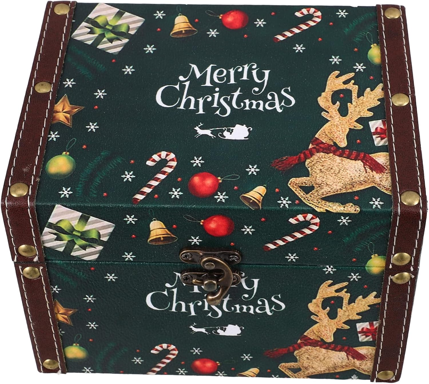 MAGICLULU Wooden Storage Box Christmas Style Candy Box Vintage Style for Christmas Party Favor image number 6