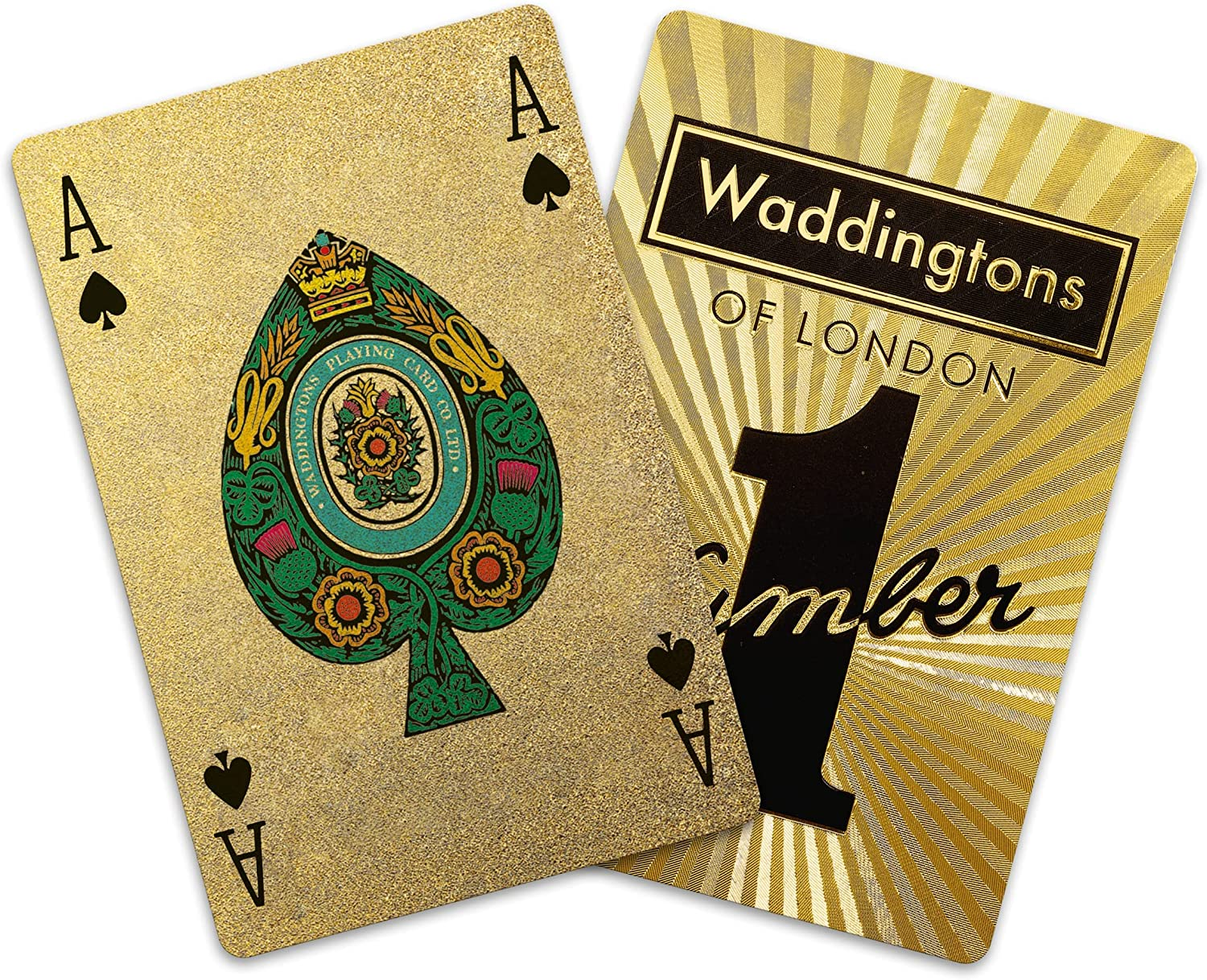 Waddingtons Number 1 29391 Classic Gold Playing Cards image number 1