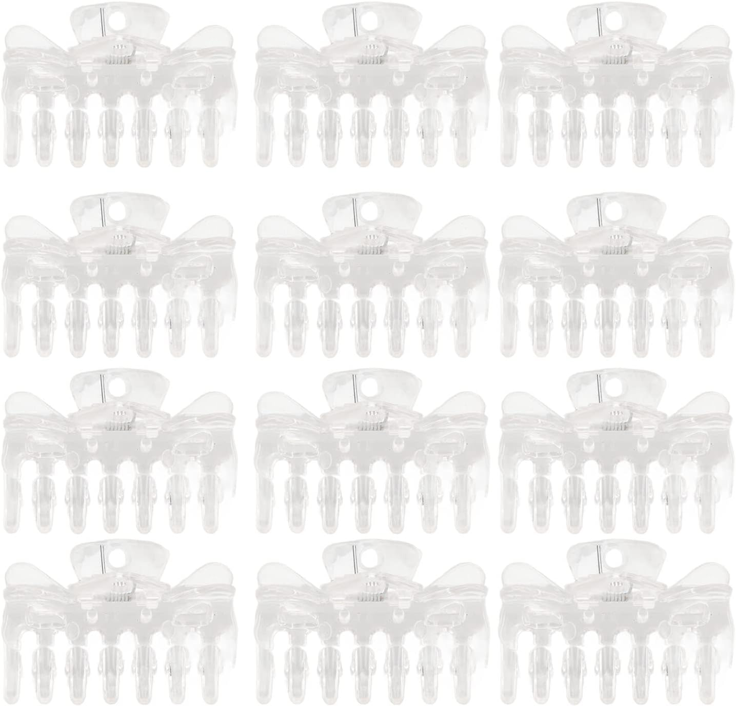 Pack of 12 Clear Hair Clips Prevent Slipping Strong Hold Elegant Plastic Hair Claw Clamp for Women and Girls image number 4