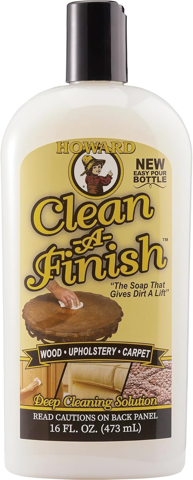 HOWARD Products CF0016 Clean-A-Finish Wood Soap, 473Ml - Natural Soap, Safe for Furniture, Antiques, Cabinets, Upholstery & More, Leaves a Fresh Scent - Australia'S Finest Furniture Cleaning Solution image number 3
