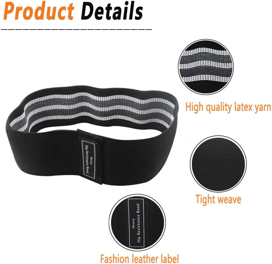 Fabric Resistance Bands Set: 3 Booty Bands with Workout Guide - Ideal for Leg, Hip, Thigh, and Glute Workouts, Yoga, Weightlifting, Physical Therapy, Body Recovery image number 4