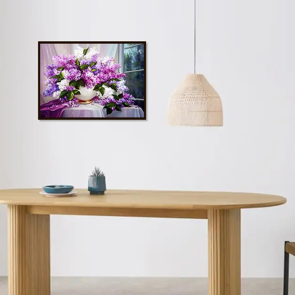 AFUNTA 2 Pieces Diamond Art Painting Kit for Adults, 5D Tree of Life Diamond Art Kit Flowers Crystal Diamond Art Paintings for Home Wall Decoration (15.6 X 19.6 Inch, 19.6 X 12.1 Inch) image number 3