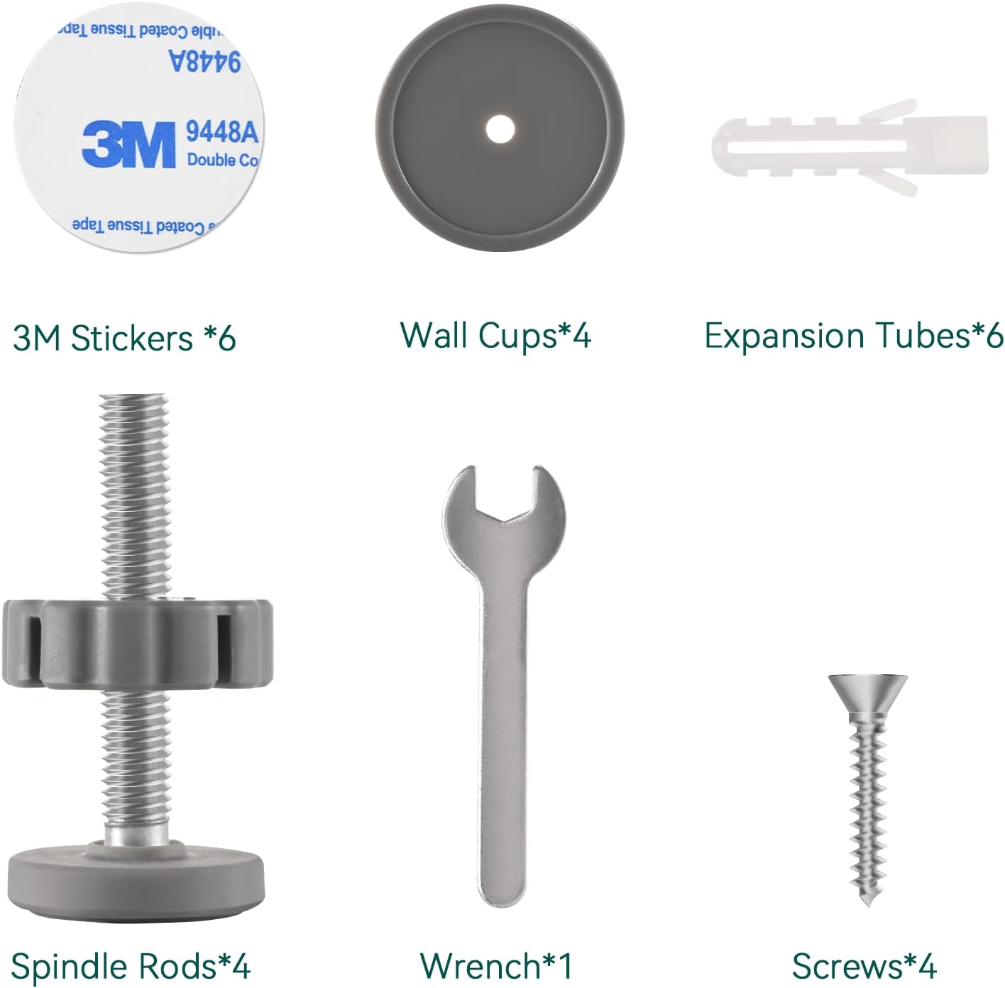 Babelio Pressure Gates Threaded Spindle Rods M10 (10 Mm), Baby Gates Accessory Screw Bolts Kit Fit for All Pressure Mounted Walk Thru Gates image number 2