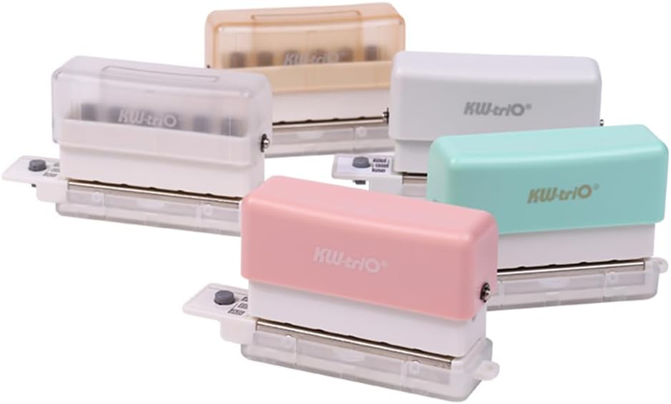 Mingzhe 6-Hole Paper Punch Handheld Mini Puncher Support Multiple 20/26/30 Hole Punching 5.5Mm Aperture for A4 A5 B5 Notebook Scrapbook Diary Planner Calendars Agenda Greeting Card DIY Office Home - Transparent image number 2