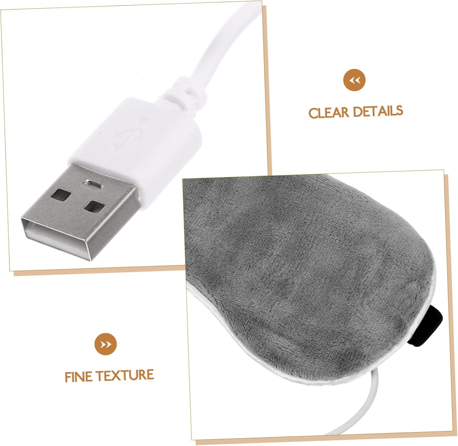 Minkissy 1 Set USB Eye Mask Gel Steam Buds Headband Headphones Blindfold Sleep Eye Blackout Eyelash Facial Lip Heated Tape Microwavable Sleeping Cooling Crystal Velvet image number 2