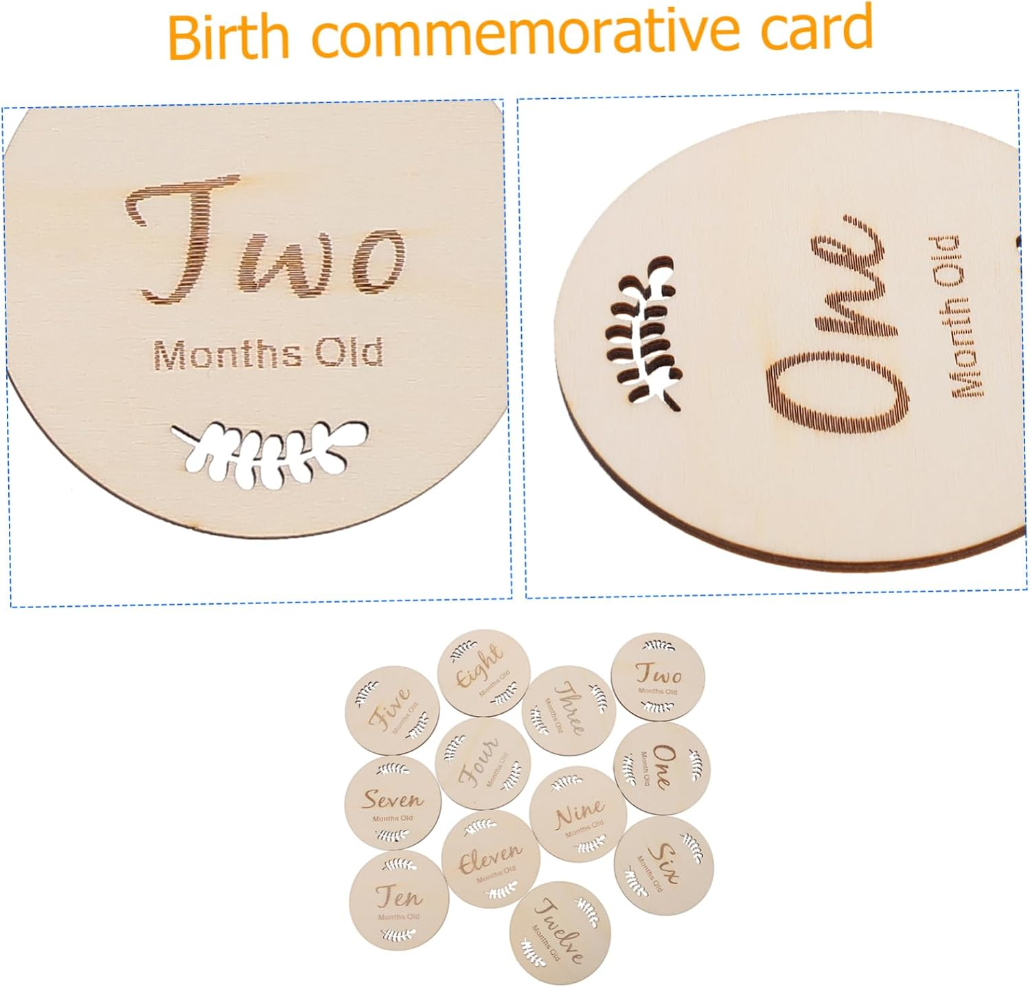 12Pcs Milestone Cards Creative Wooden Growth Celebration Cards for Newborn Photography Safe Durable Designs to Capture Precious Moments image number 3