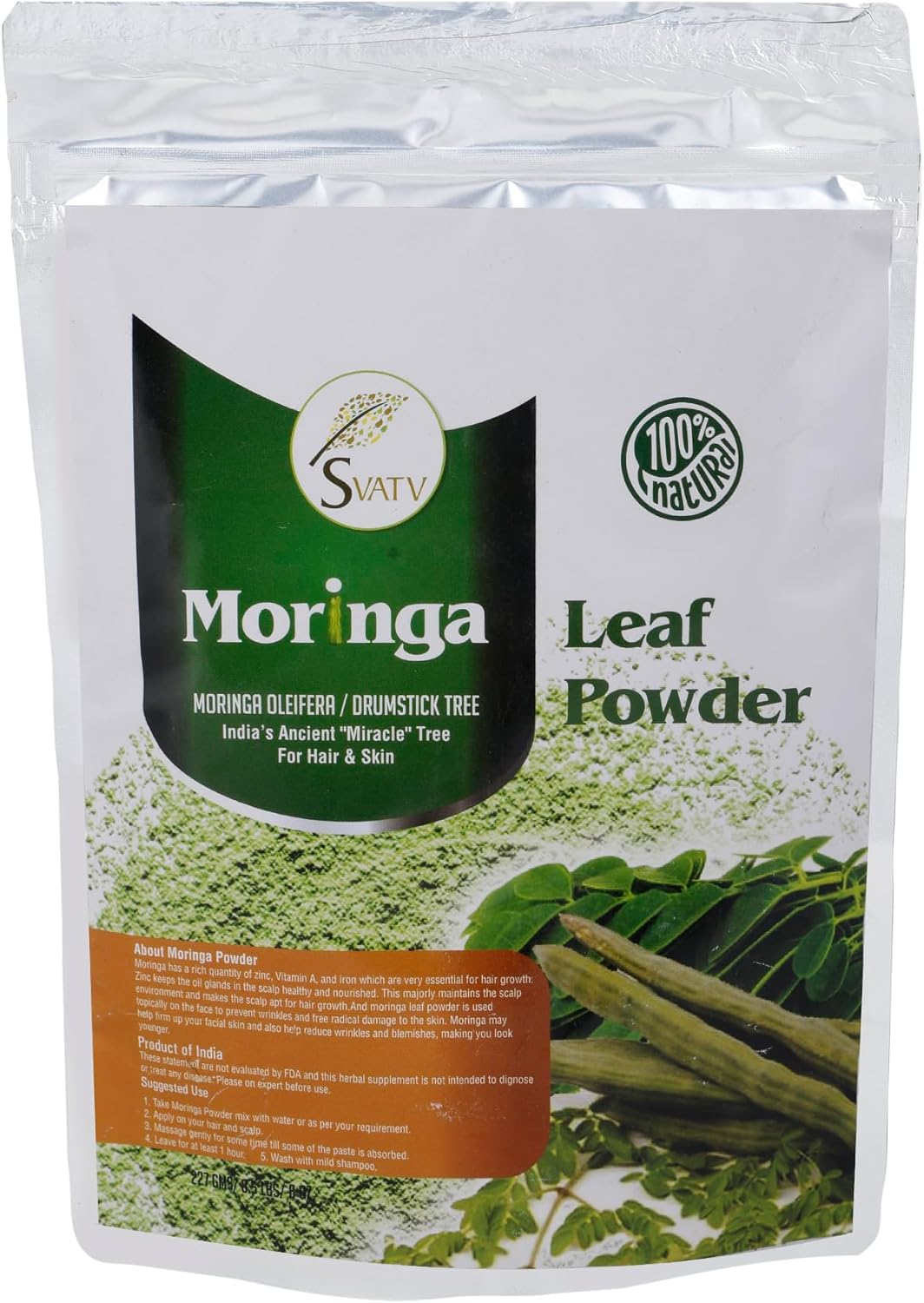 SVATV Natural Moringa Leaf Powder - (227G, 0.5 Lbs, 8 Ounces) image number 5