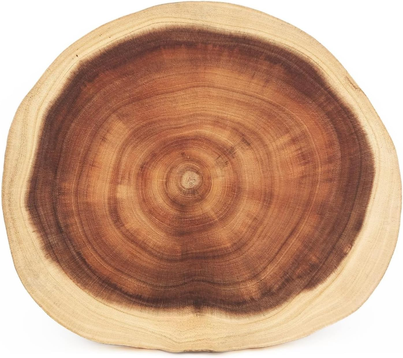 Round Chopping Board Acacia Wood Natural Wooden Charcuterie Board,Wooden Cutting Board, Reversible Serve Board with Unique Wood Grain Pattern for Kitchen,Meat,Cheese image number 1