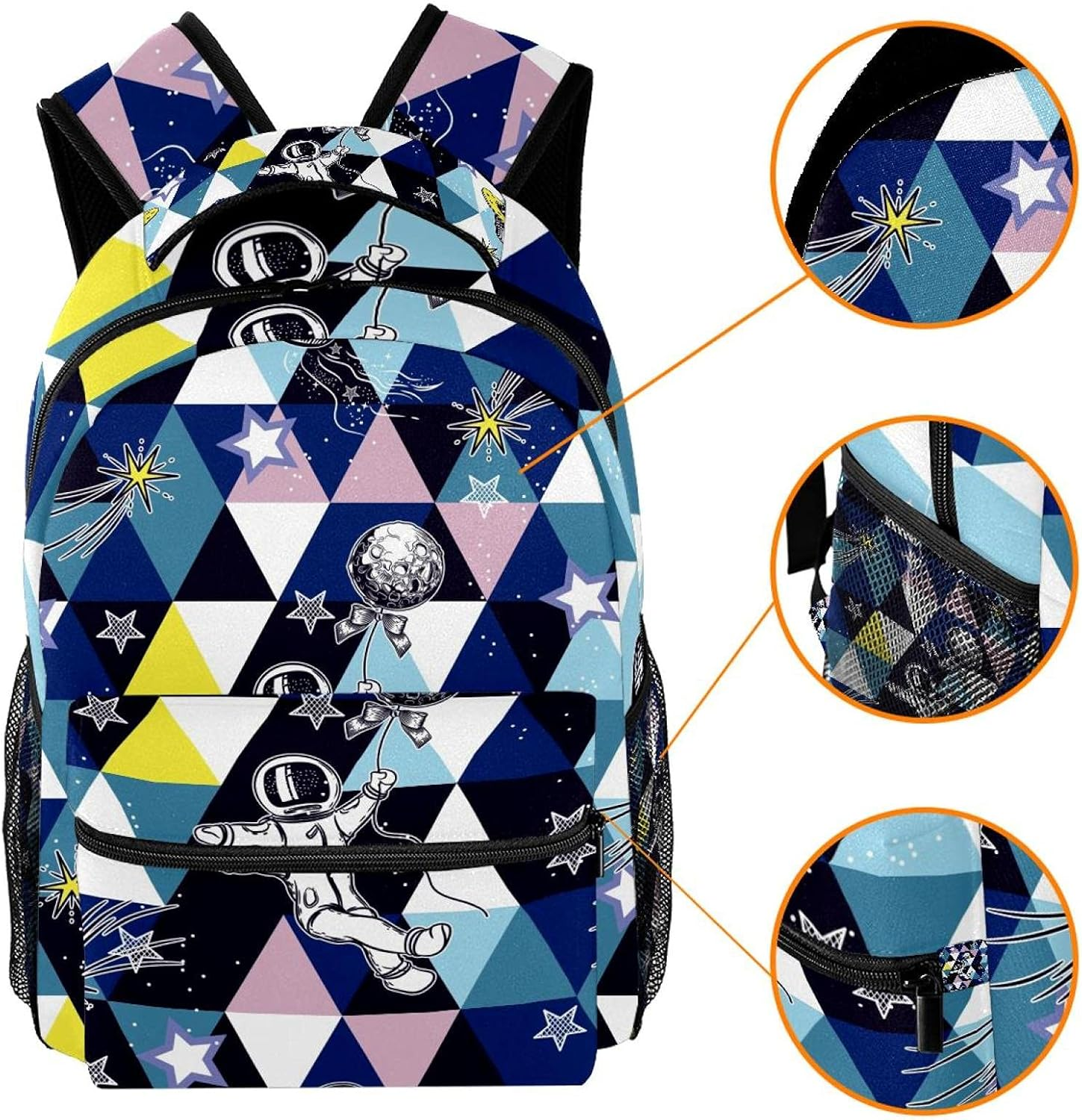 Astronauts and Aliens Backpack Students Shoulder Bags Travel Bag College School Tote Backpacks image number 3