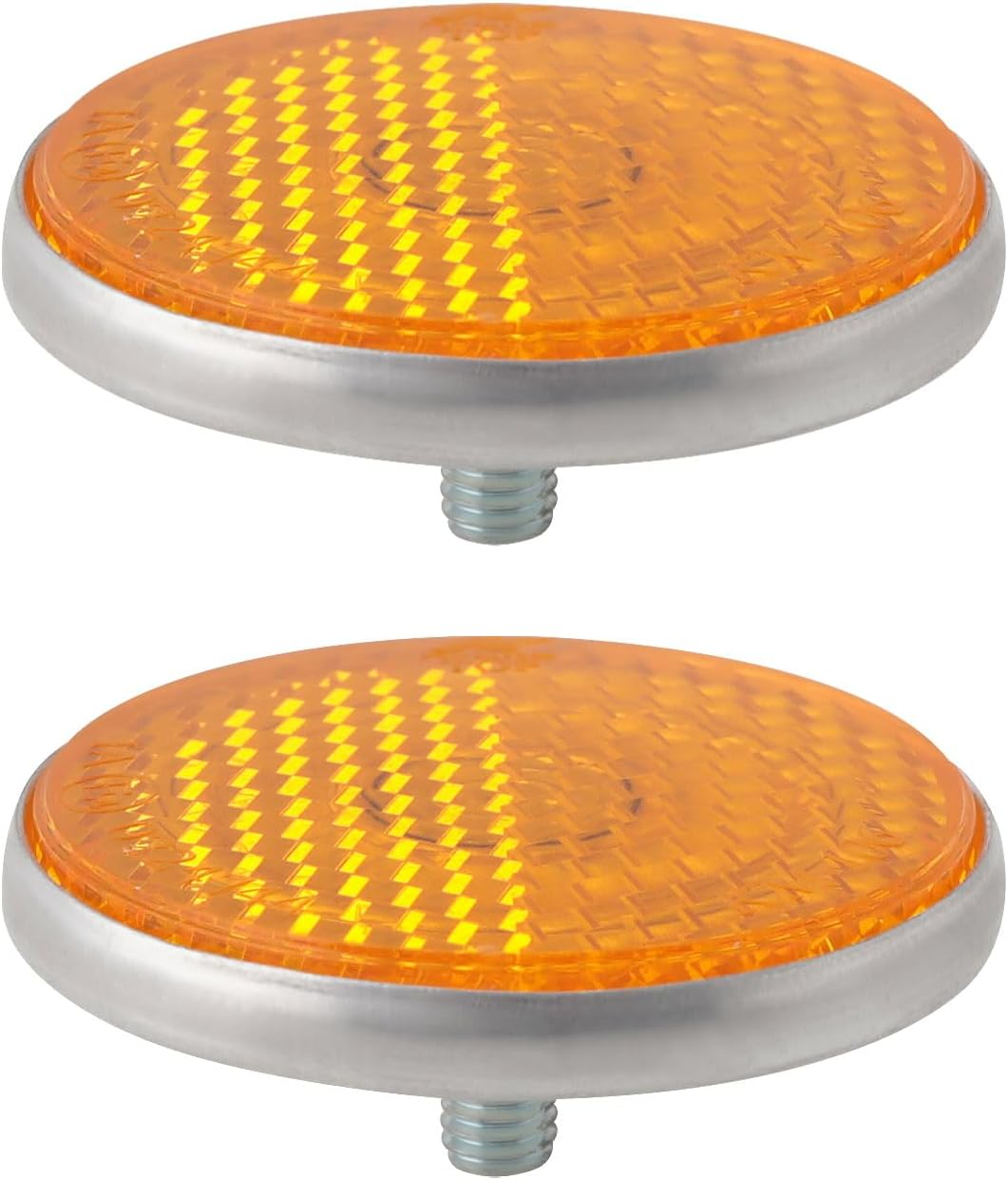 1 Pair Motorcycle Rear Reflector Amber Reflector Railer Fixing Screws for ATV UTV Dirt Bike 40X5X6Mm Yellow image number 5