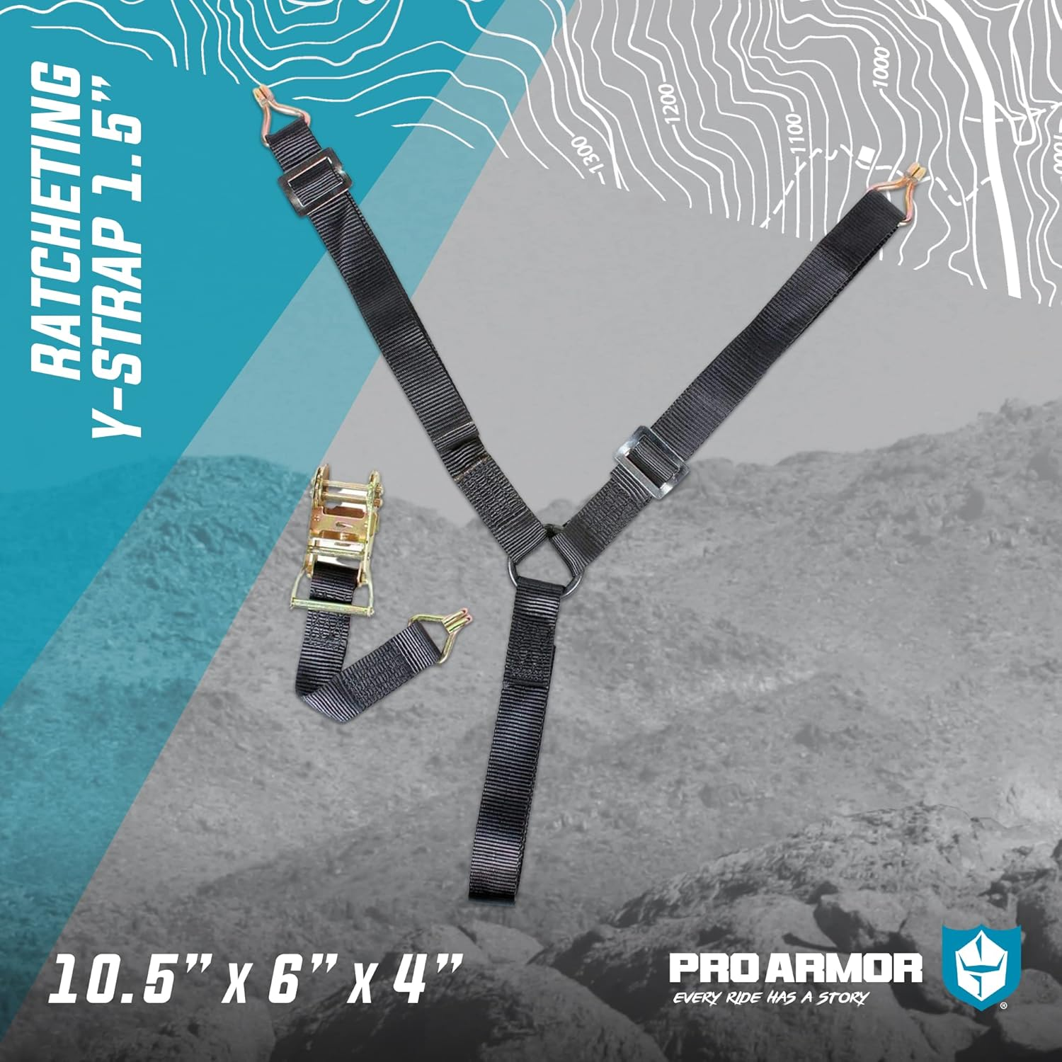 Pro Armor A040225 Ratcheting Y-Strap (1.5") (Black) image number 2