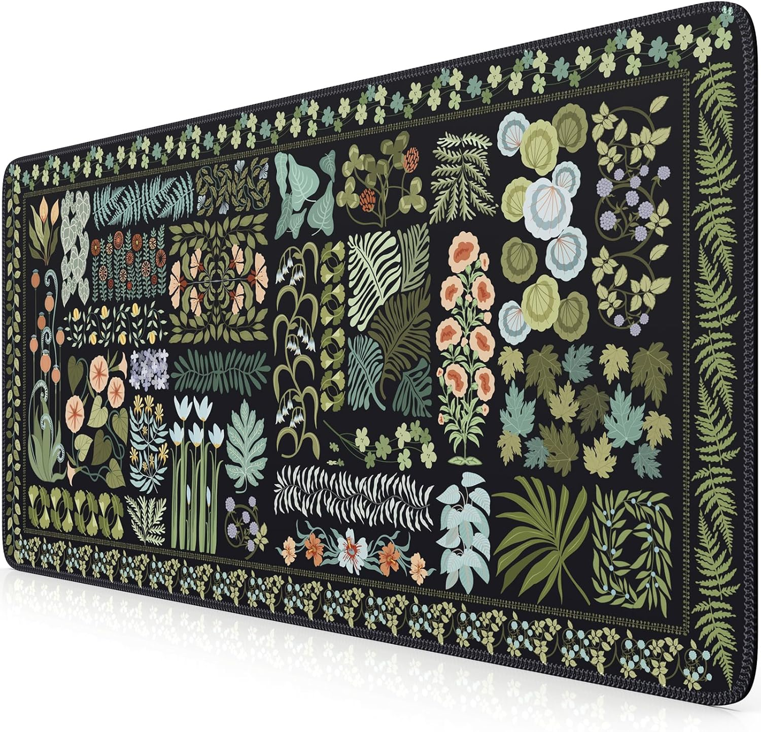 HAOCOO Green Desk Matt for Desktop, Desk Mat for Keyboard and Mouse, Non-Slip Desk Mouse Pad with Stitched Edges, Water-Resistant XL Mouse Pad for Women Office Decor