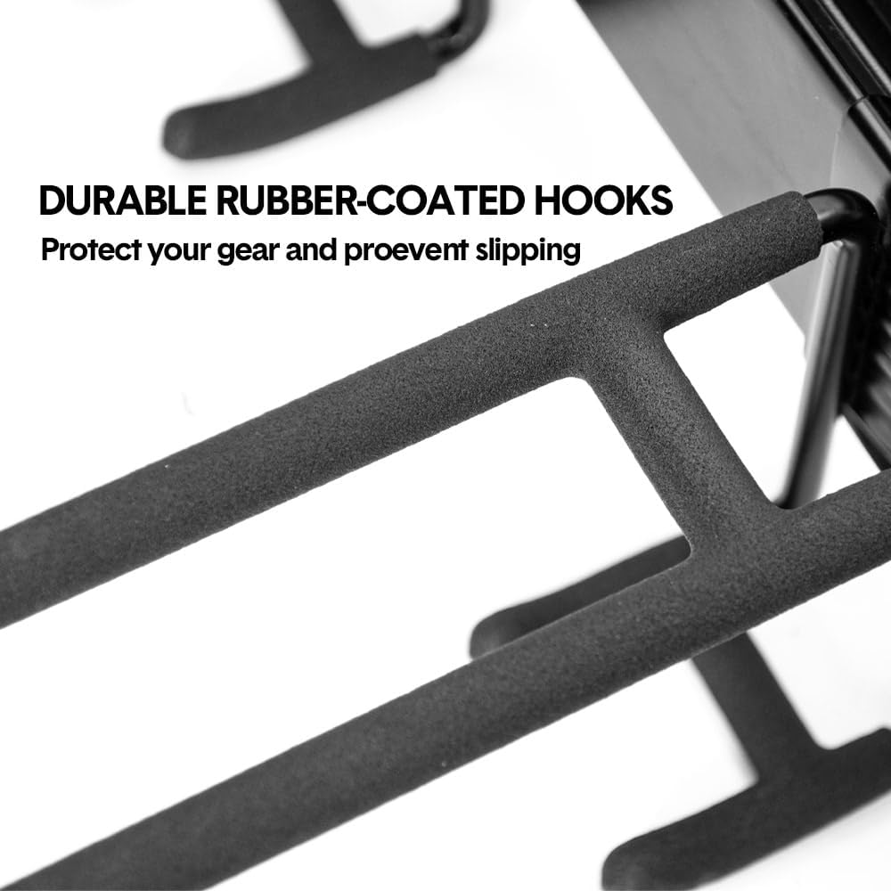 ALSTON Garage Tool Organizer Heavy Duty Wall Mount Storage Rack Steel Garden Tool Hanger with 6 Removable Hooks for Broom Rake Shovel Yard Tools Max Load 180Kg image number 3