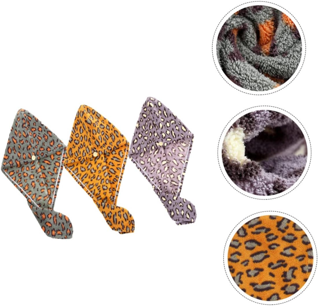 AUTSUPPL 3Pcs Microfiber Hair Dry Cap Fast Drying Hair Turban Towel Dry Wrap Microfibre Towel Wrap for Women Men