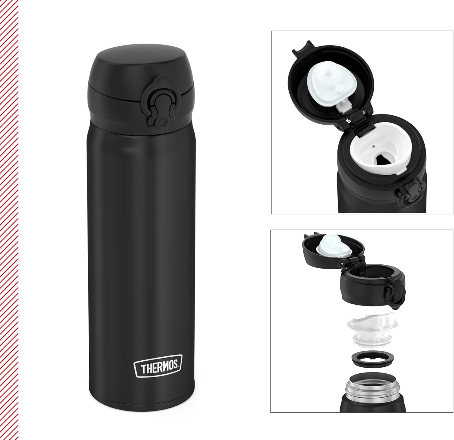 Thermos 4035.232.050 Ultralight Thermos Flask, Black, 500 Ml, Extremely Lightweight, 210 G, Drinking Bottle, Dishwasher Safe, Thermos Flask Keeps Hot for 10 Hours, Cold for 20 Hours, Bpa-Free image number 5